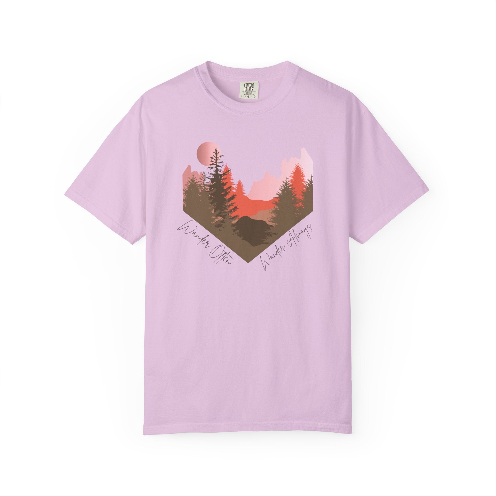 Wander Always Sunset T-Shirt | Wild & Wander Adventure Tee | Comfort Colors Garment-Dyed Shirt
