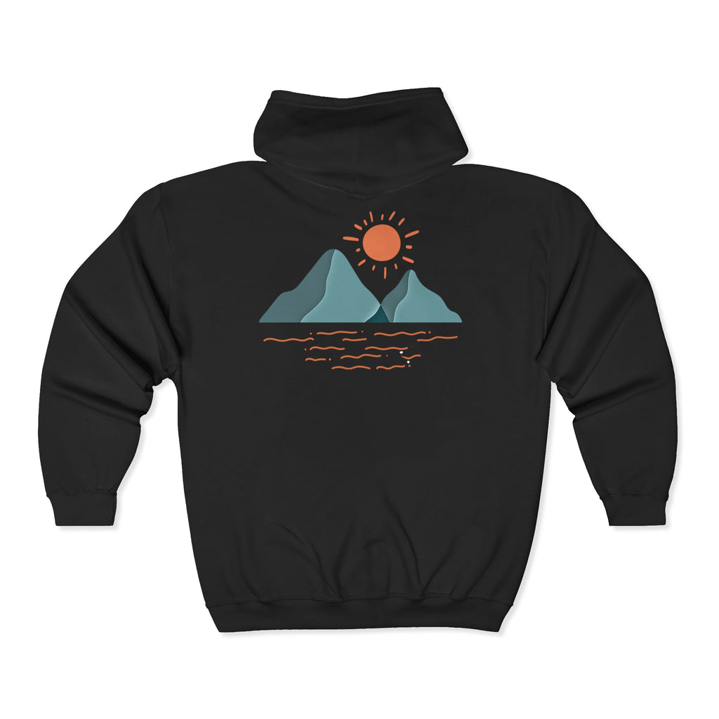 Mountain Sunrise Zip-Up Hoodie - Soft Fleece Adventure Jacket | Wild & Wander Embroidered Zip-Up Sweatshirt