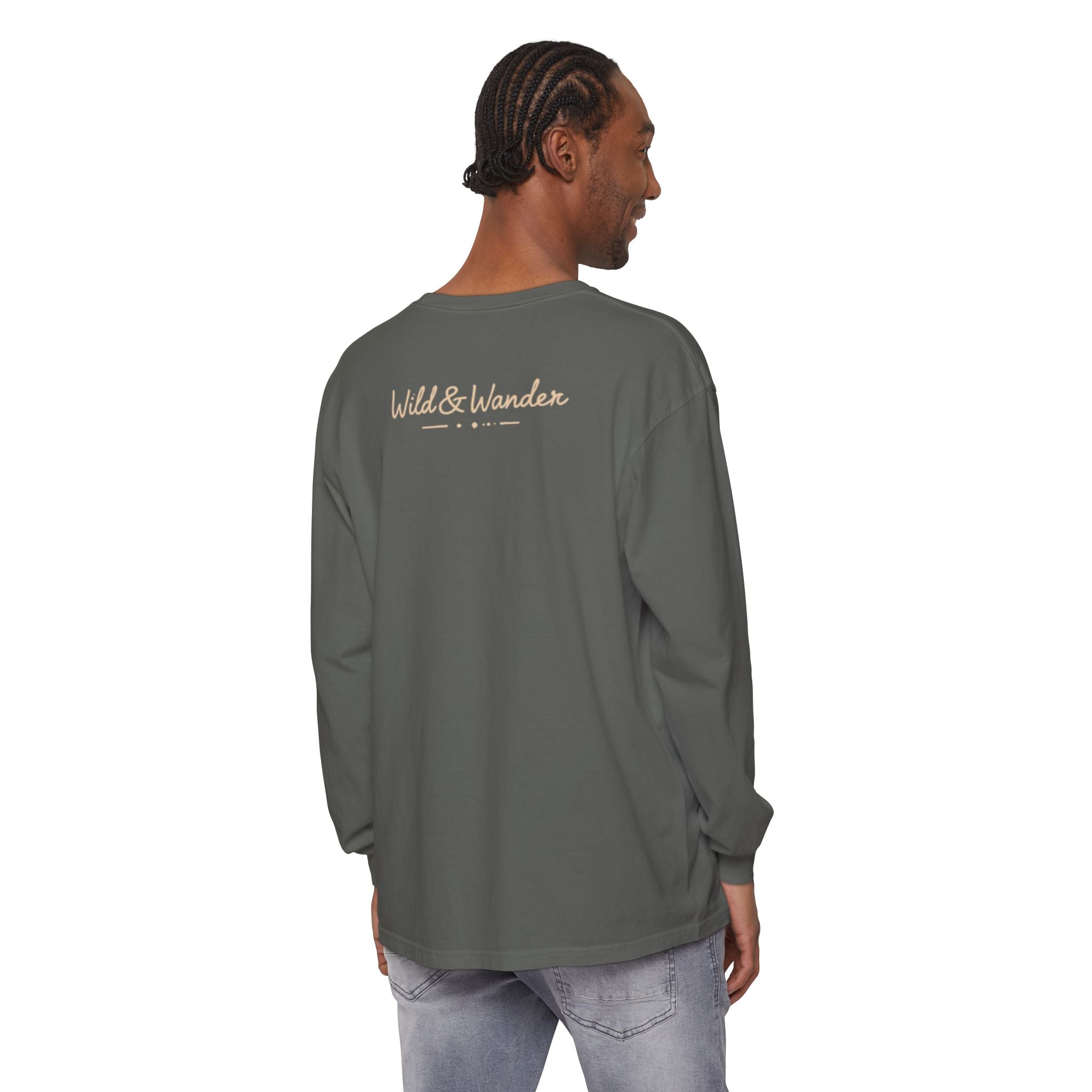 Wander Often Long Sleeve Shirt, Soft Nature Graphic Tee, Wild & Wander