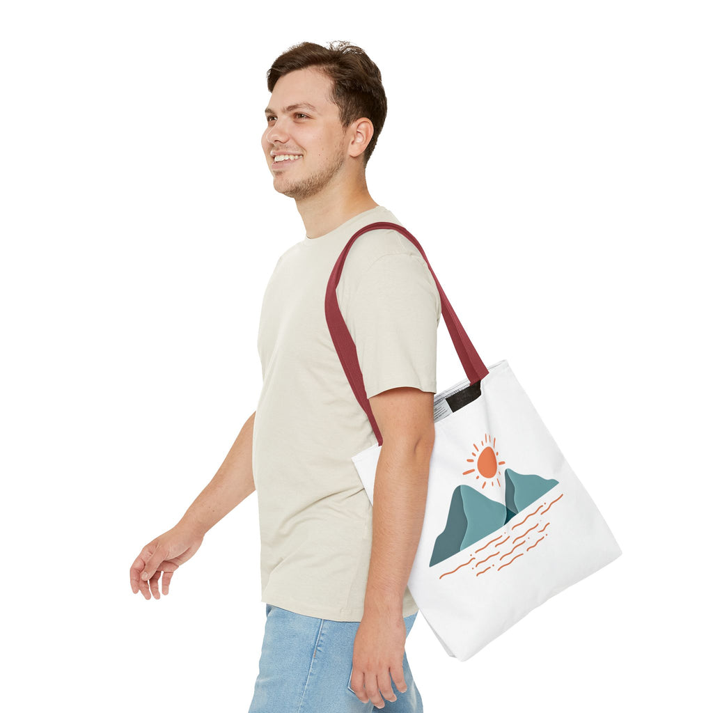 Mountain Sunrise Tote Bag - Minimal Nature Print by Wild & Wander (Free Shipping)