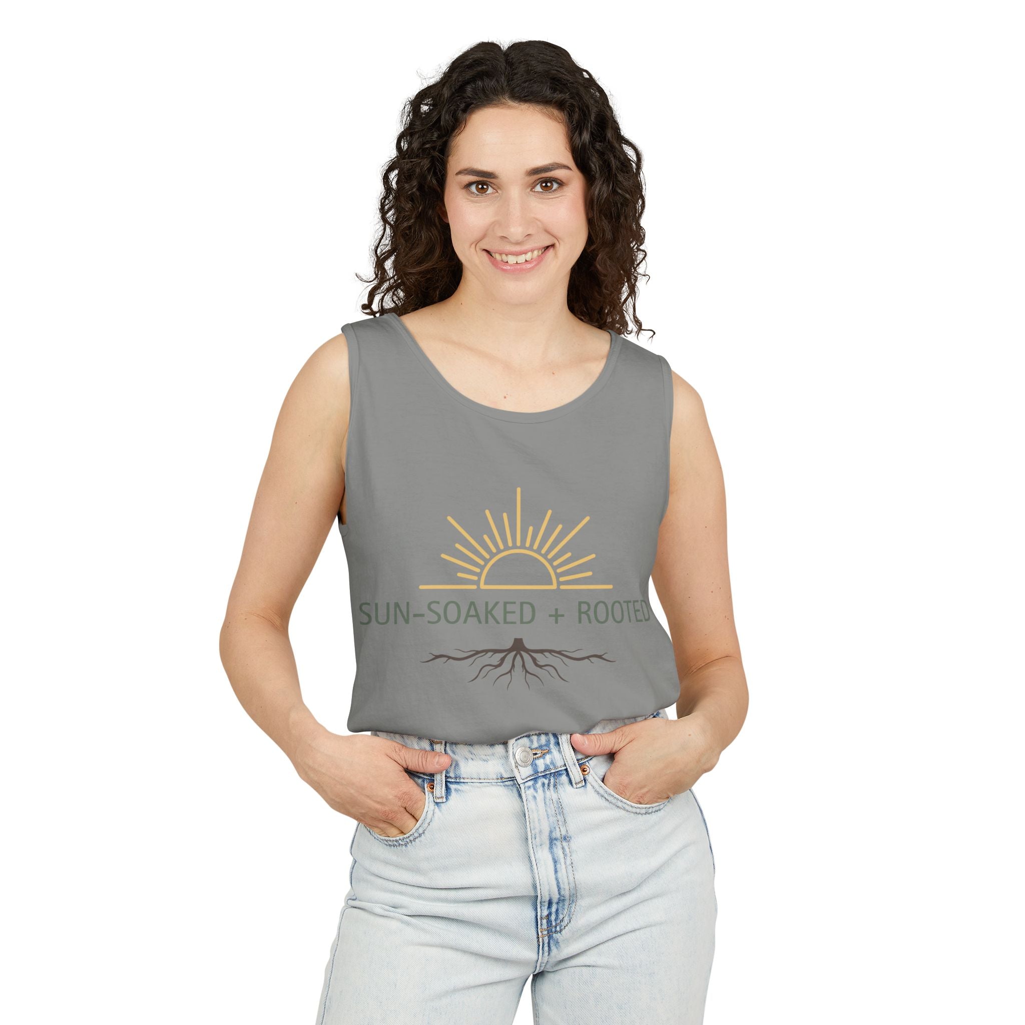 Wild & Wander Sun-Soaked + Rooted Tank Top - Boho Summer Muscle Tank