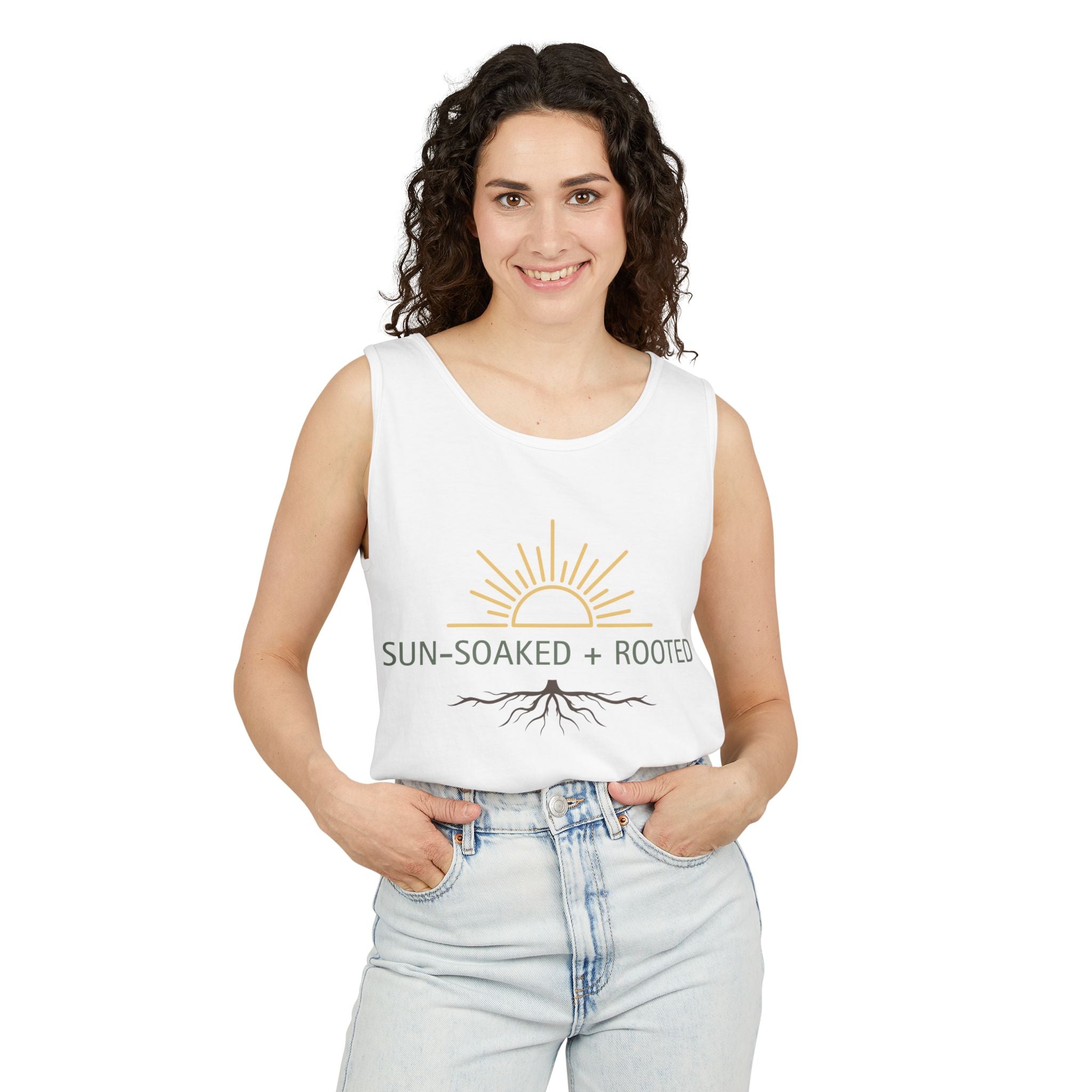 Wild & Wander Sun-Soaked + Rooted Tank Top - Boho Summer Muscle Tank