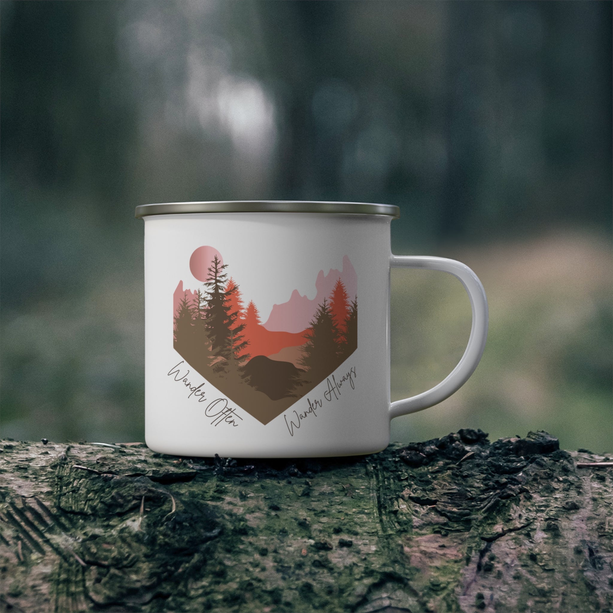 Wander Always Adventure Mug - Wild & Wander Camping Cup - Nature-Inspired Enamel Mug