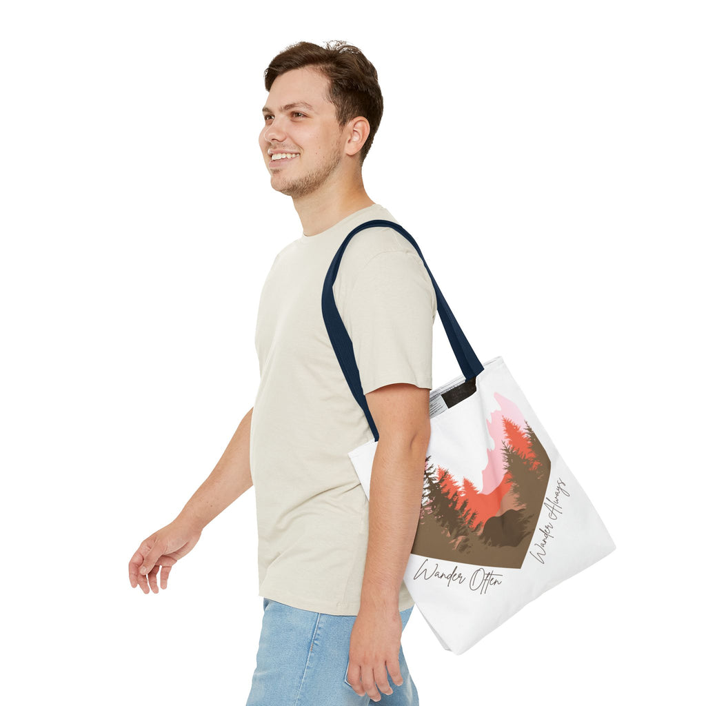 Wander Always Sunset Mountain Heart Tote Bag - Wild & Wander Collection (Free Shipping)