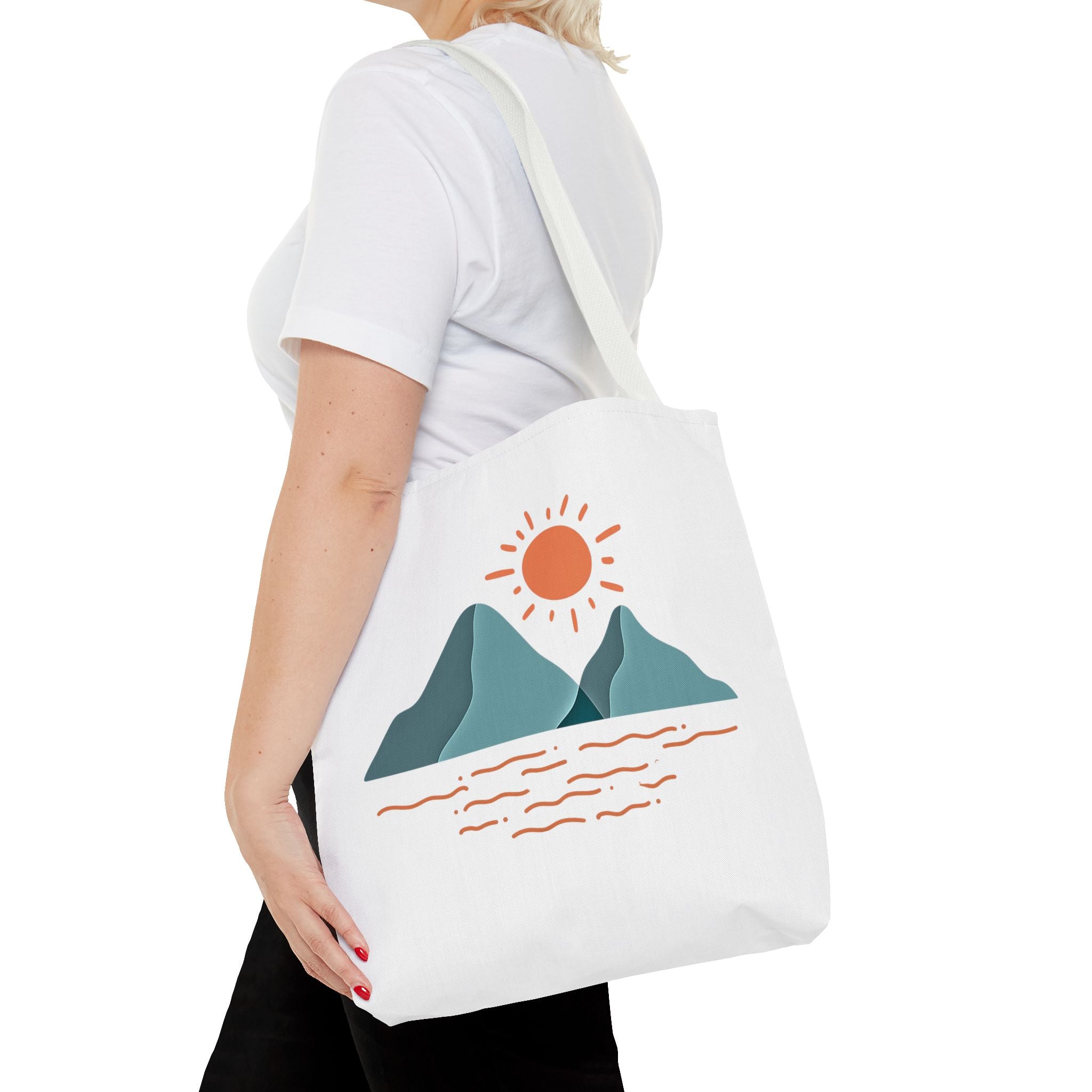 Mountain Sunrise Tote Bag - Minimal Nature Print by Wild & Wander (Free Shipping)