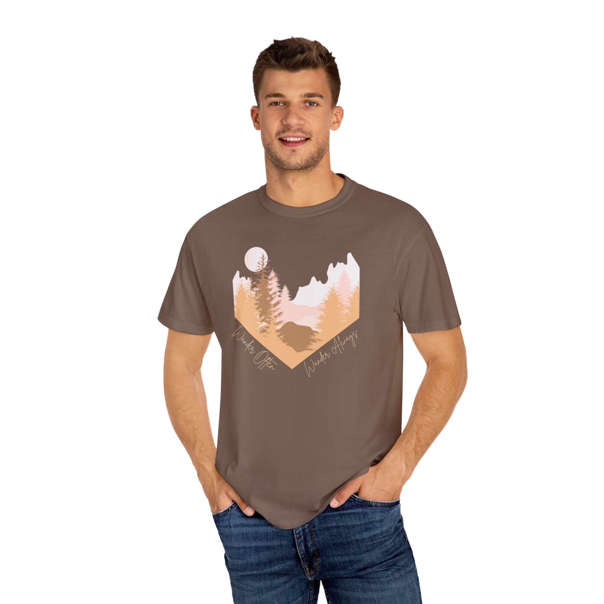 Wander Often Soft Sunrise T-Shirt | Wild & Wander Adventure Tee | Comfort Colors Garment-Dyed Shirt