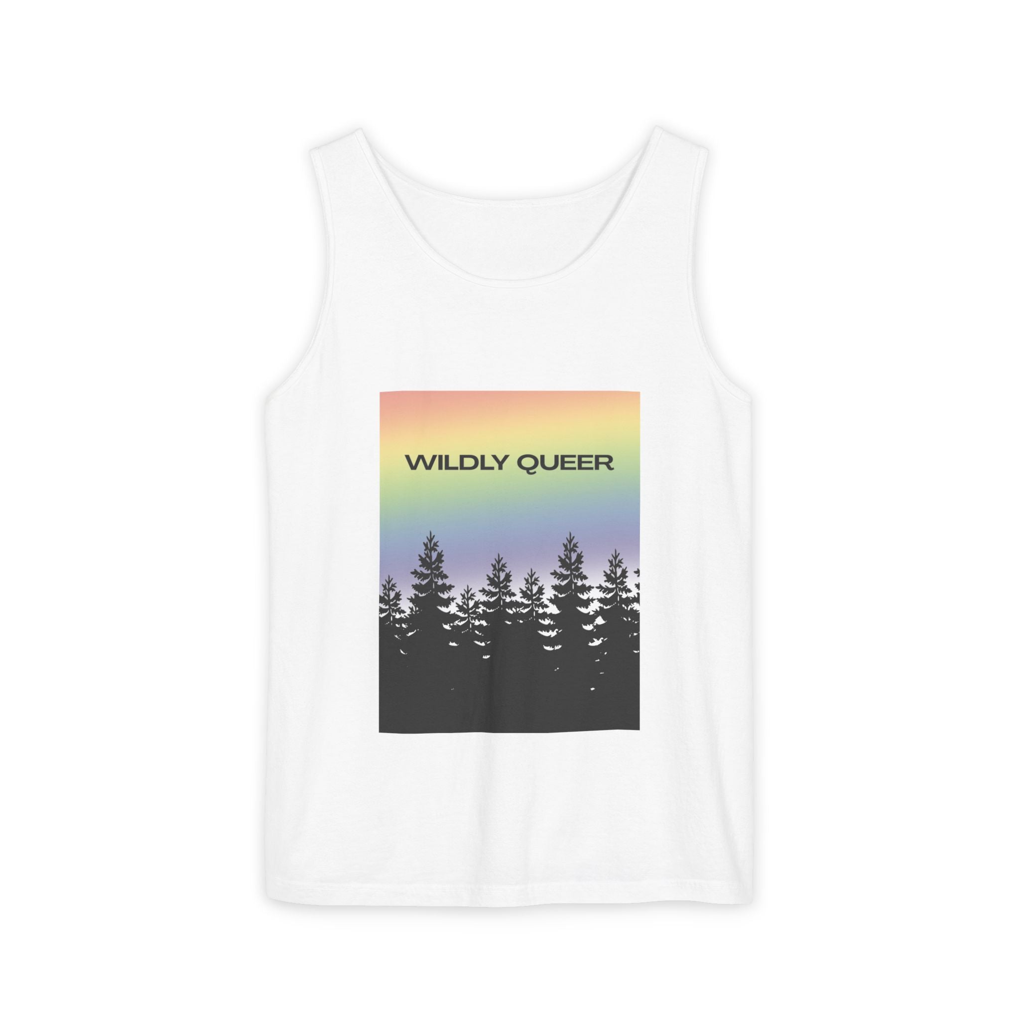 Wildly Queer Pride Tank Top | LGBTQ+ Shirt | Lesbian Queer Summer Tank | Rainbow Forest Graphic | Gay Pride Shirt | Wild & Wander Merch