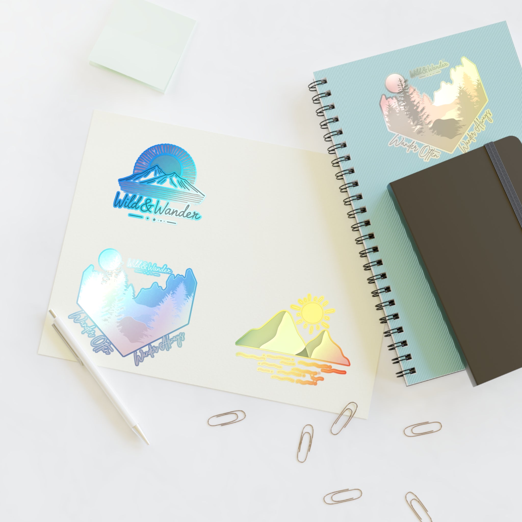 Sunrise Adventure Sticker Sheet - Wild & Wander Nature-Inspired Vinyl Stickers for Laptops, Journals + More