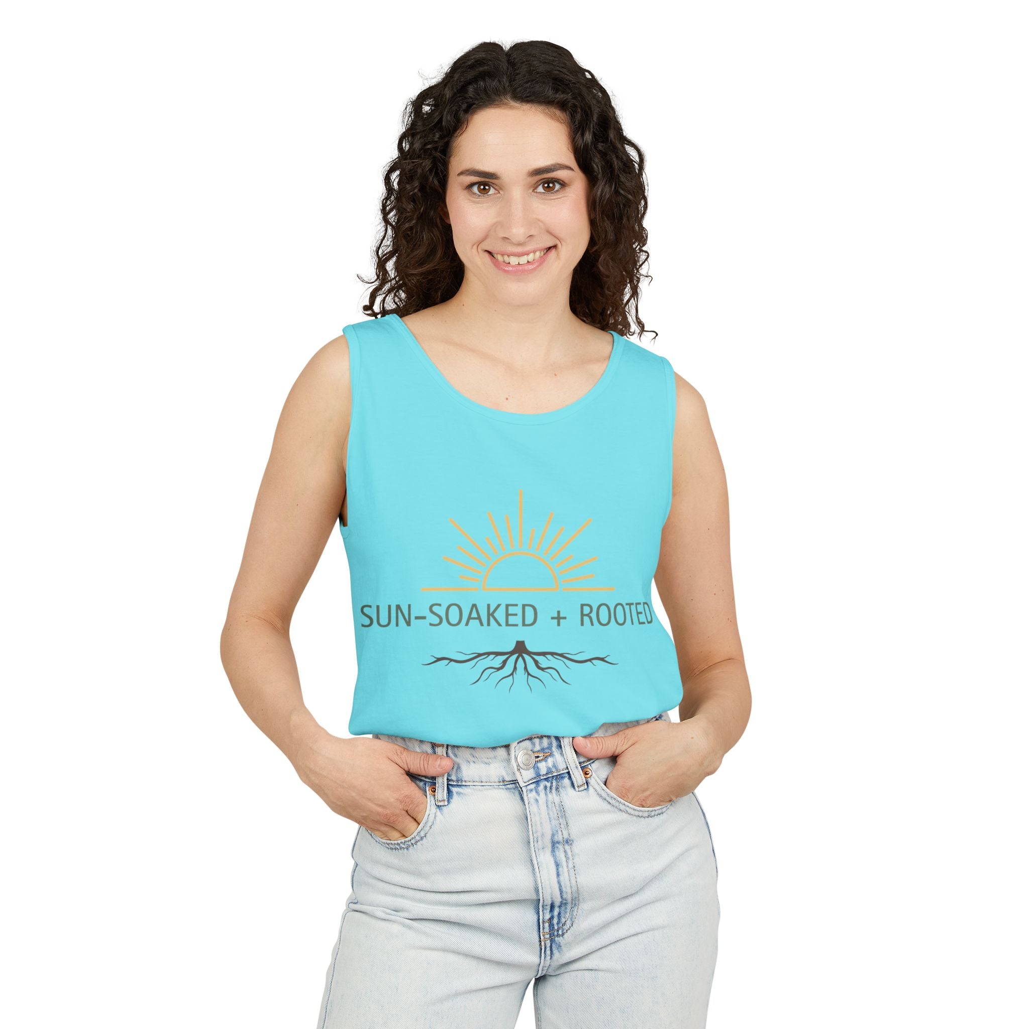 Wild & Wander Sun-Soaked + Rooted Tank Top - Boho Summer Muscle Tank