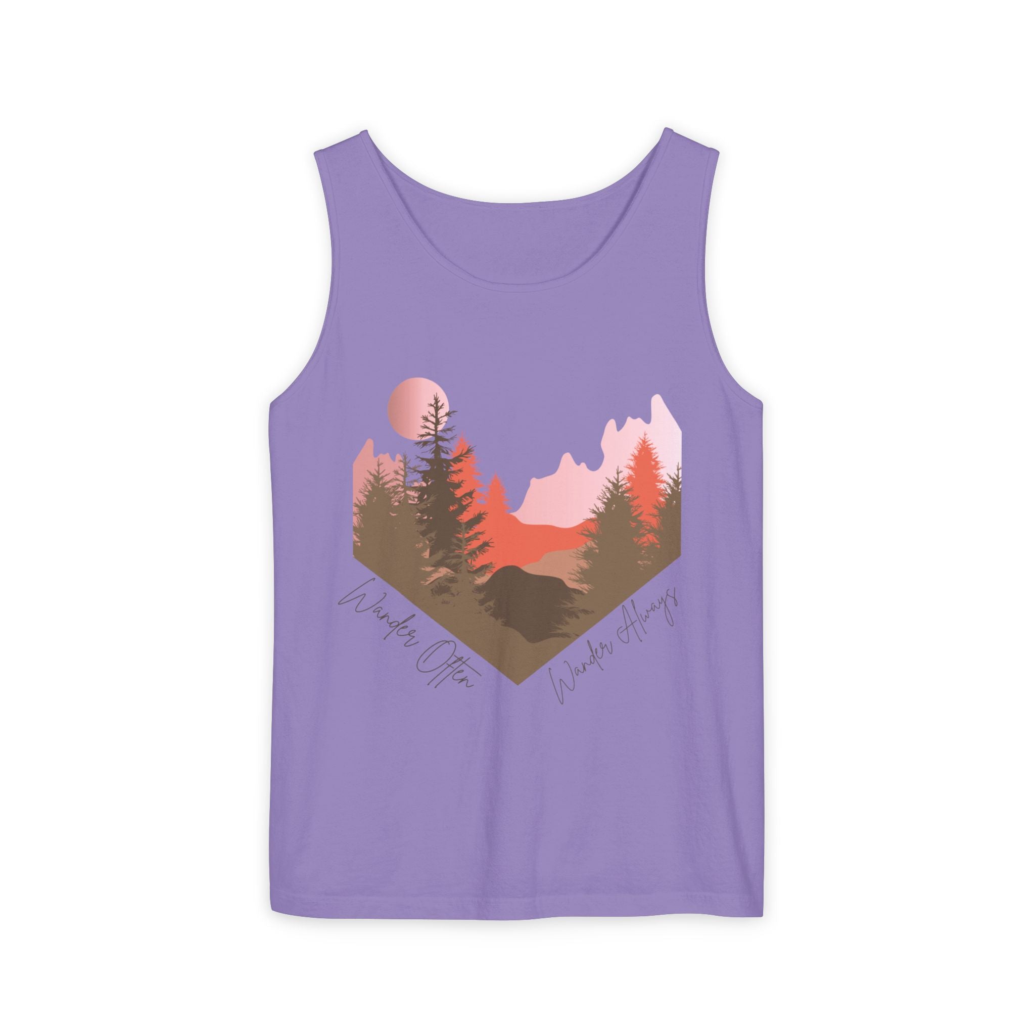 Wander Always Tank Top - Comfort Colors Garment-Dyed Muscle Tank | Wild & Wander Nature-Inspired Summer Shirt