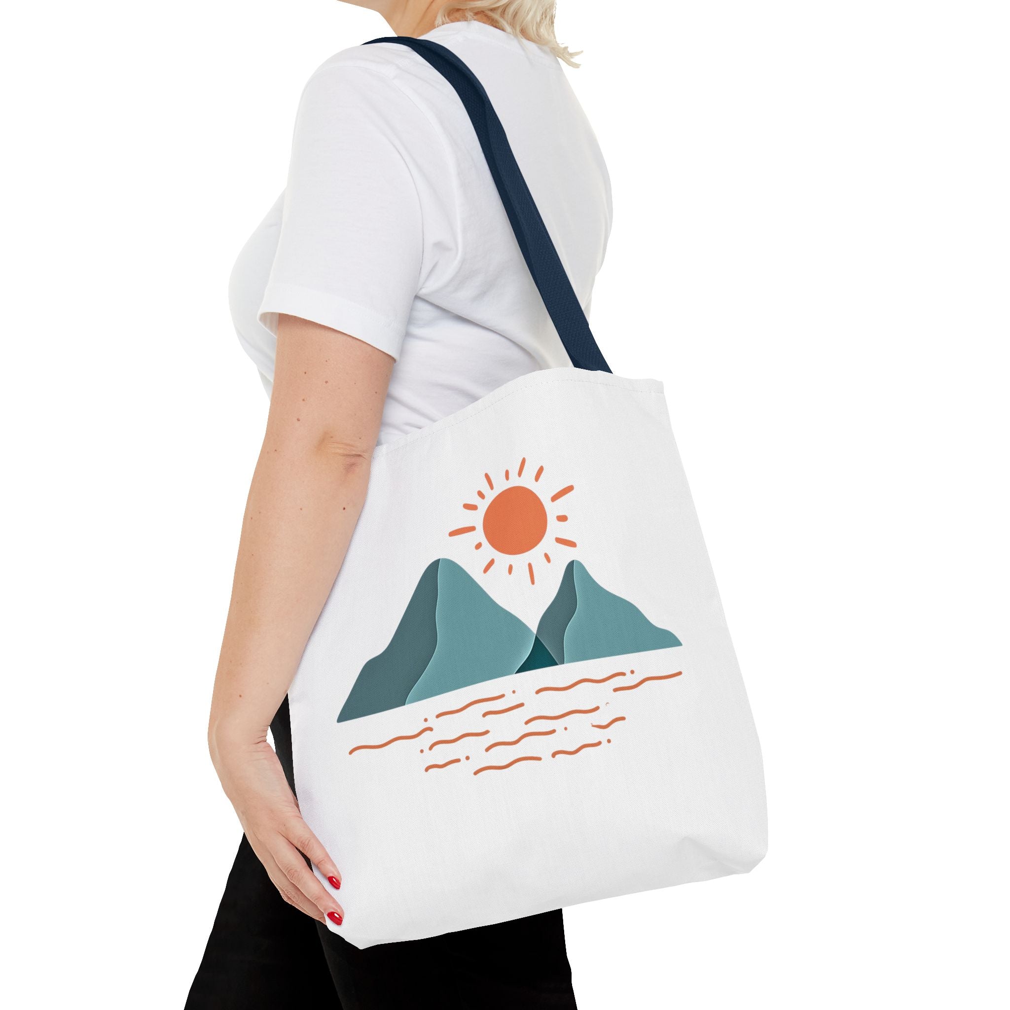 Mountain Sunrise Tote Bag - Minimal Nature Print by Wild & Wander (Free Shipping)