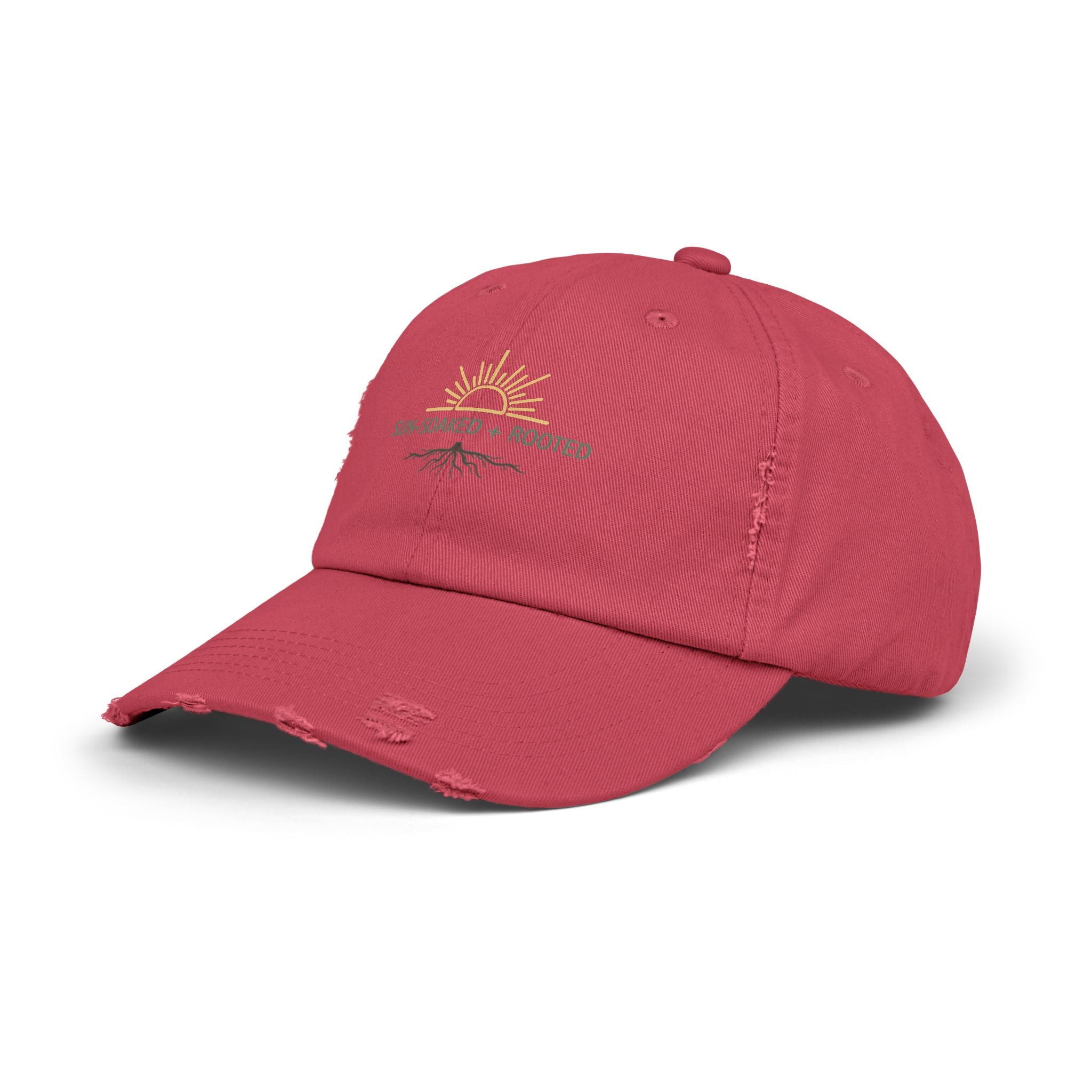 Wild & Wander Sun-Soaked + Rooted Baseball Hat - Boho Distressed Cap for Soft Summer Days
