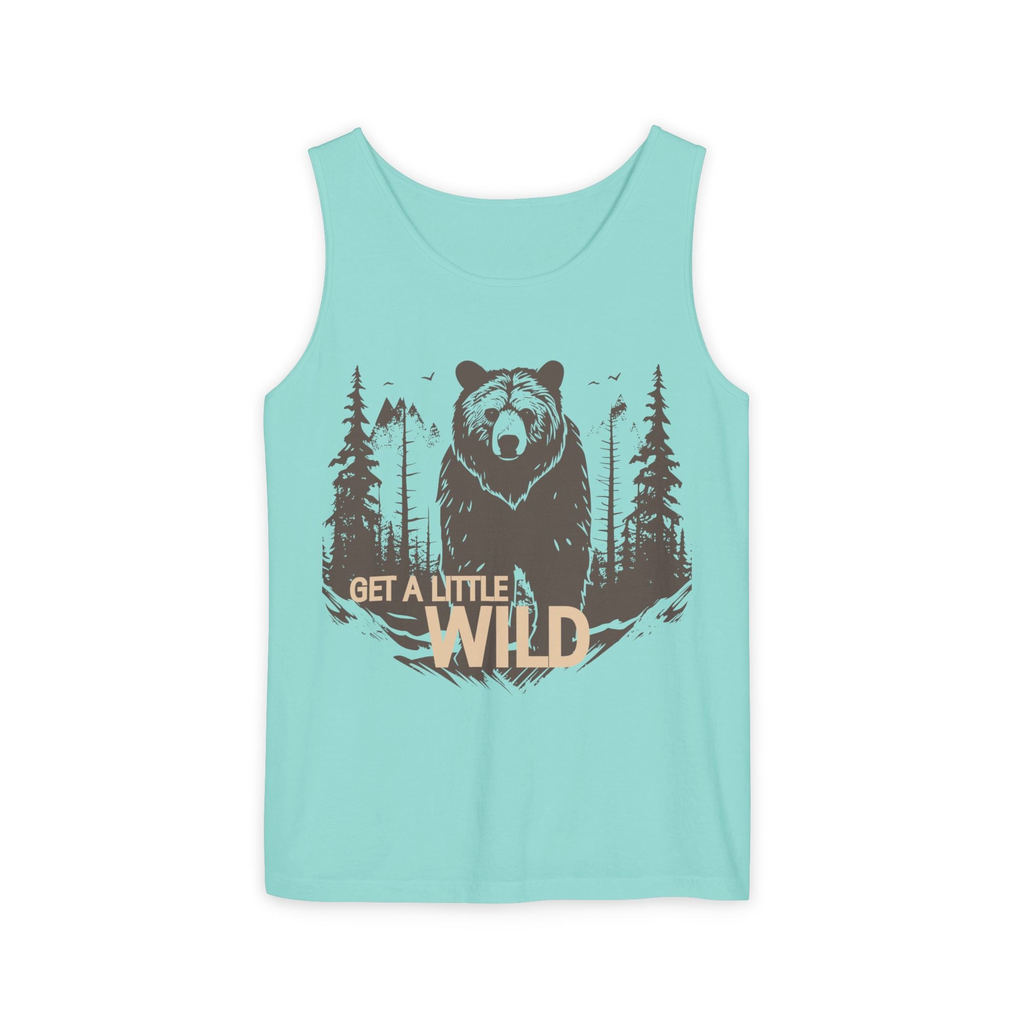 Get a Little Wild Bear Tank Top - Nature Graphic | Soft Garment-Dyed Unisex Fit
