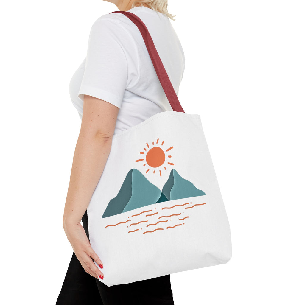 Mountain Sunrise Tote Bag - Minimal Nature Print by Wild & Wander (Free Shipping)