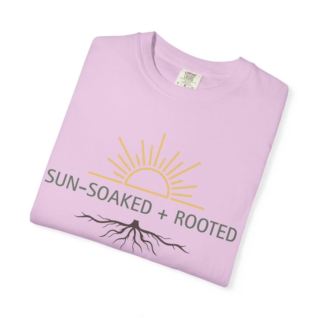 Wild & Wander Sun-Soaked + Rooted Tee - Comfort Colors Boho T-Shirt for Soft Summer Days