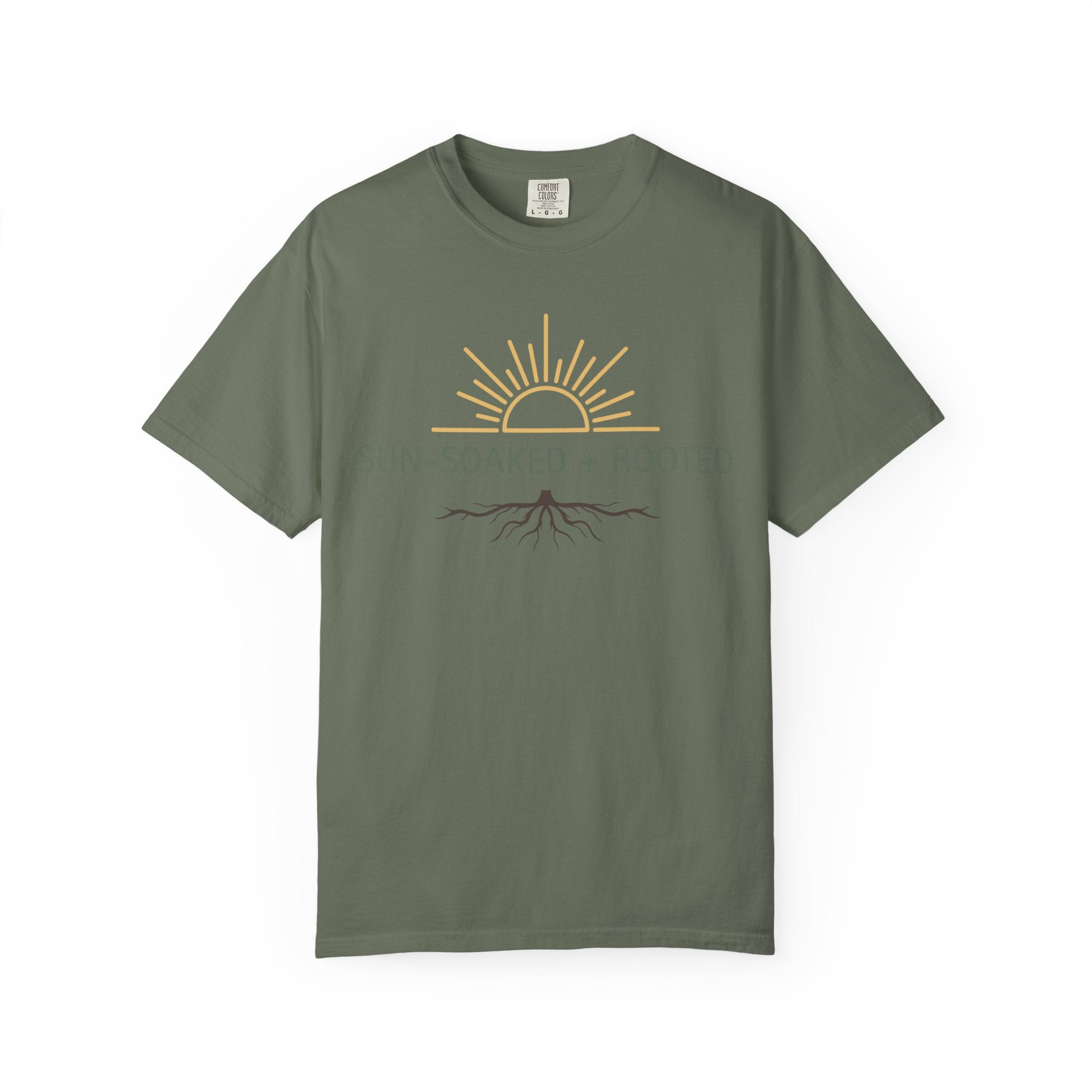 Wild & Wander Sun-Soaked + Rooted Tee - Comfort Colors Boho T-Shirt for Soft Summer Days