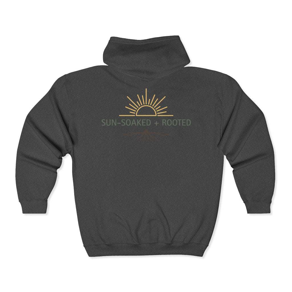 Wild & Wander Sun-Soaked + Rooted Zip-Up Hoodie - Soft Boho Adventure Fleece