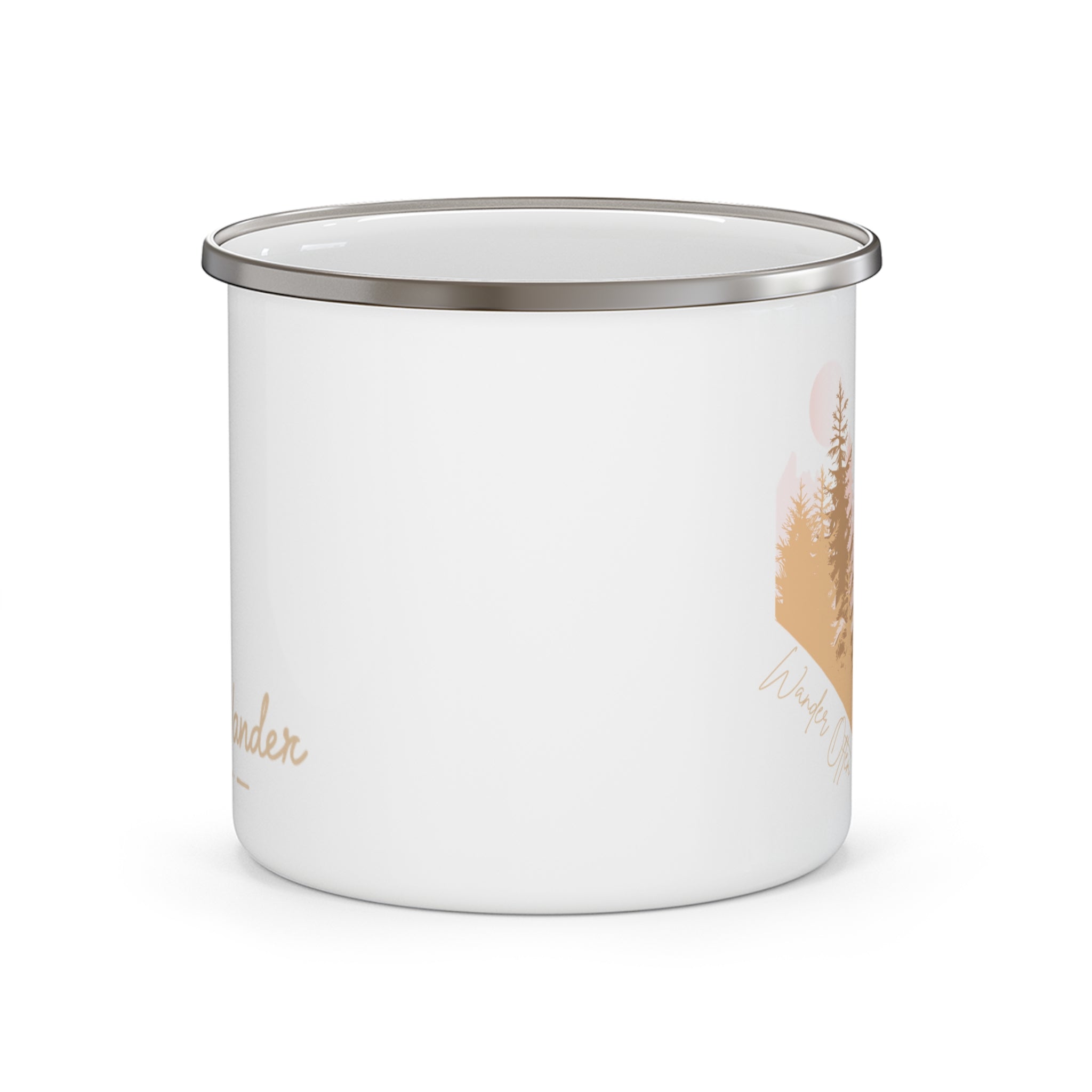 Wander Often Enamel Mug - Wild & Wander Soft Sunrise Camping Cup - Gentle Adventure Coffee Mug