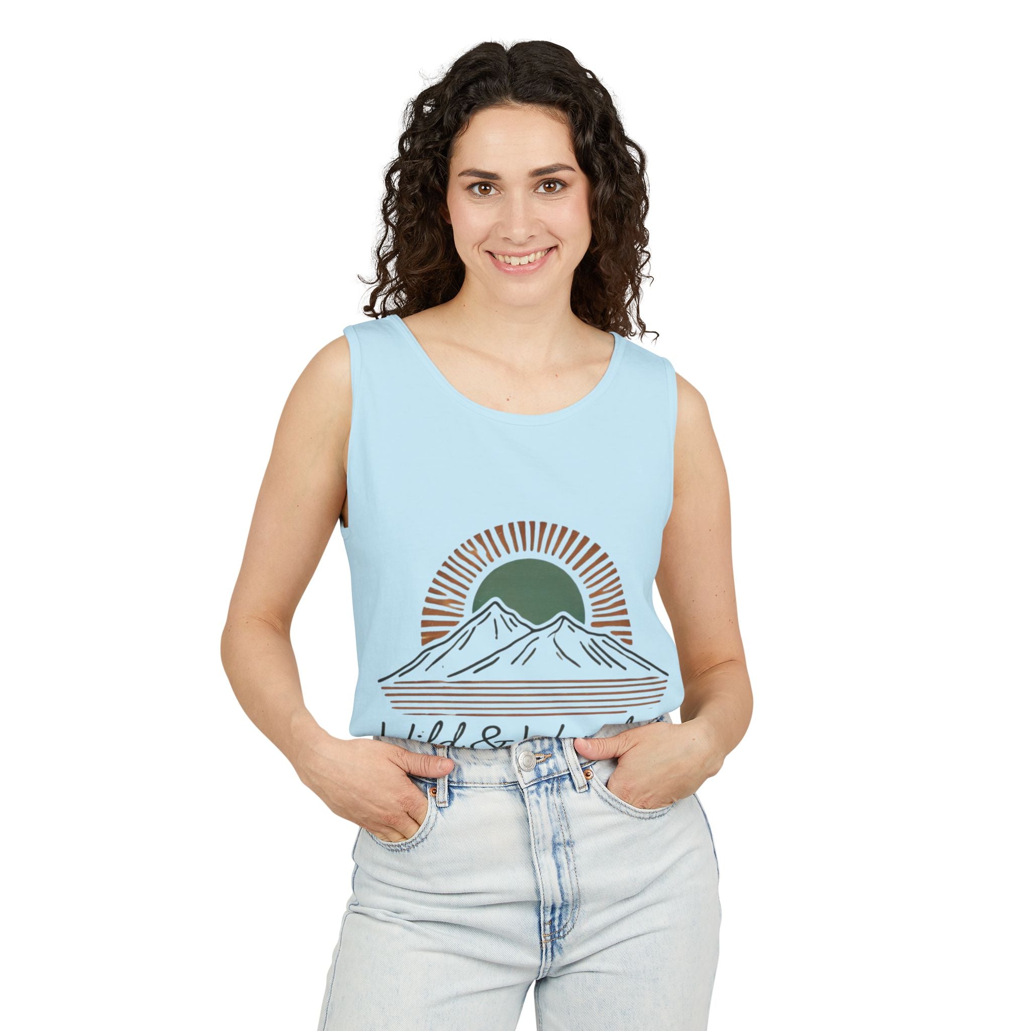 Wild & Wander Logo Tank - Comfort Colors Garment-Dyed Tank Top | Soft Adventure Lifestyle Shirt