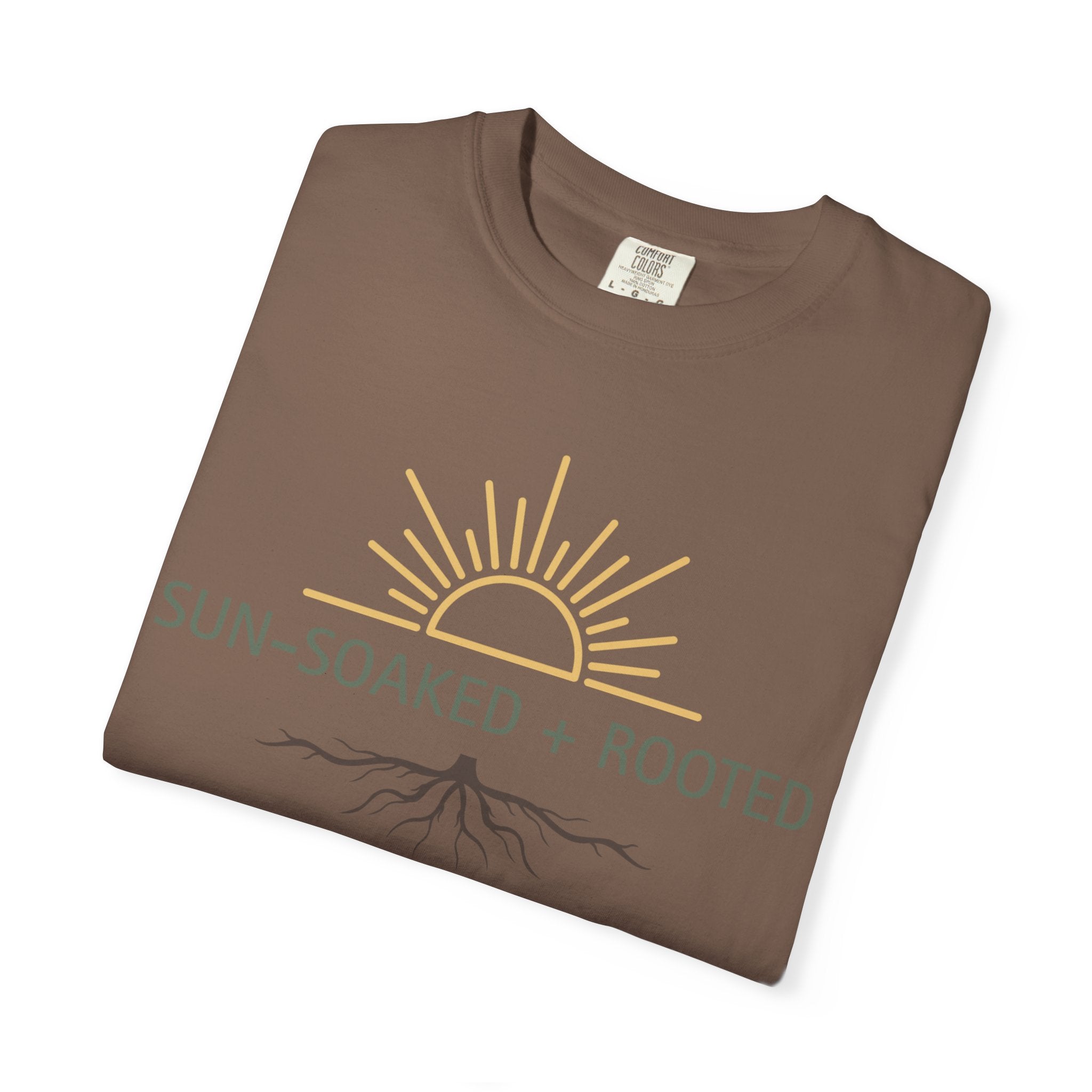Wild & Wander Sun-Soaked + Rooted Tee - Comfort Colors Boho T-Shirt for Soft Summer Days