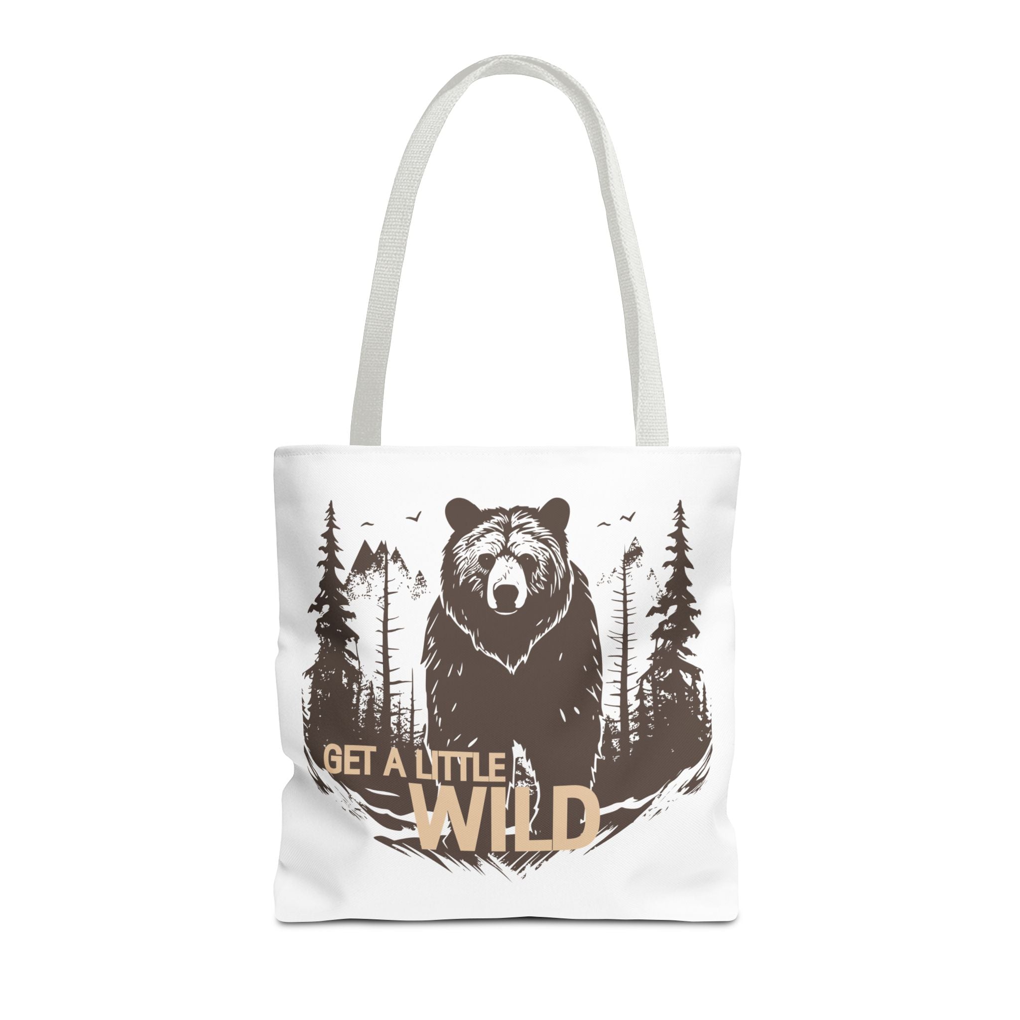 Get a Little Wild Tote Bag - Bear Forest Design | Durable Cotton Handle Market Bag