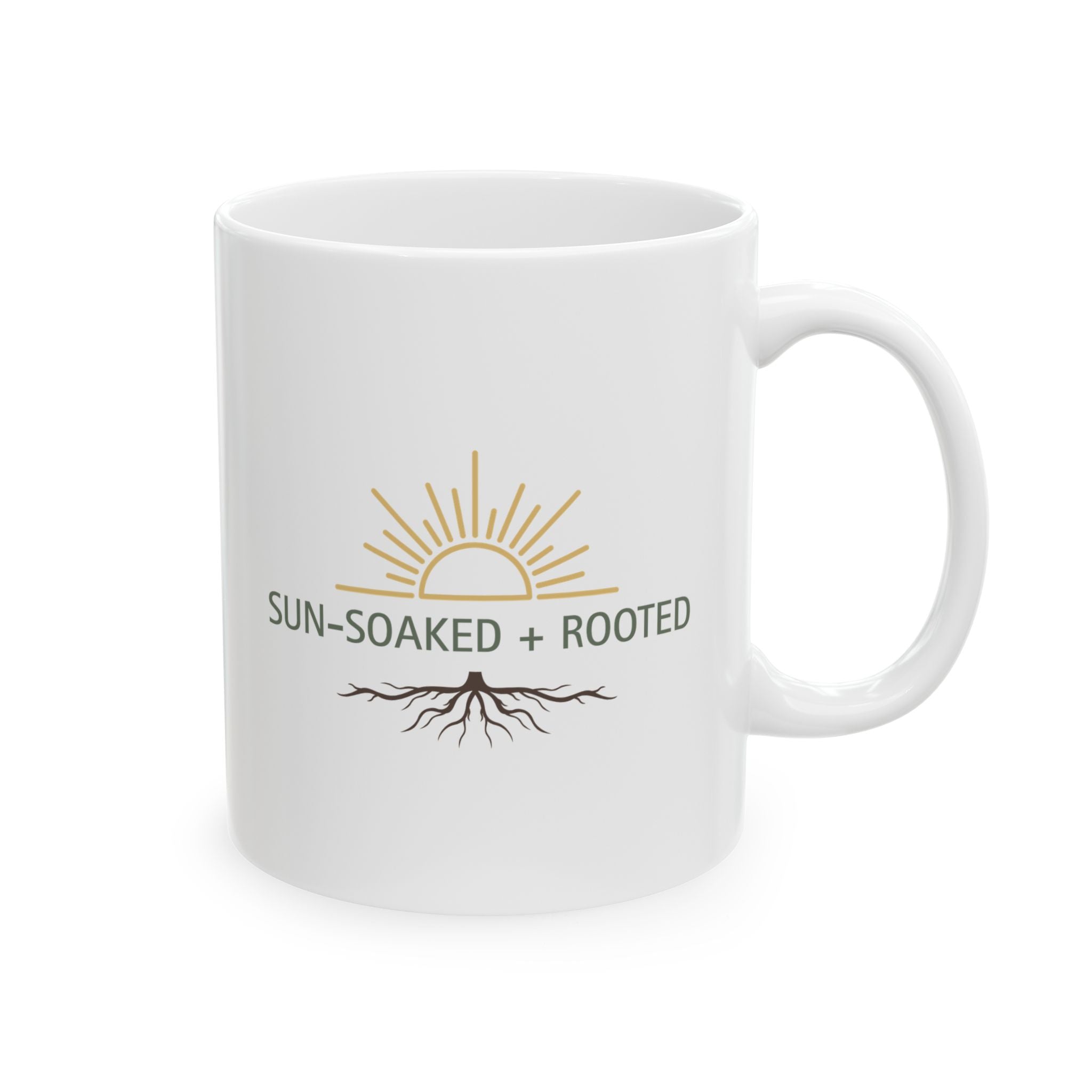 Wild & Wander Sun-Soaked + Rooted Ceramic Mug - Boho Morning Coffee Cup