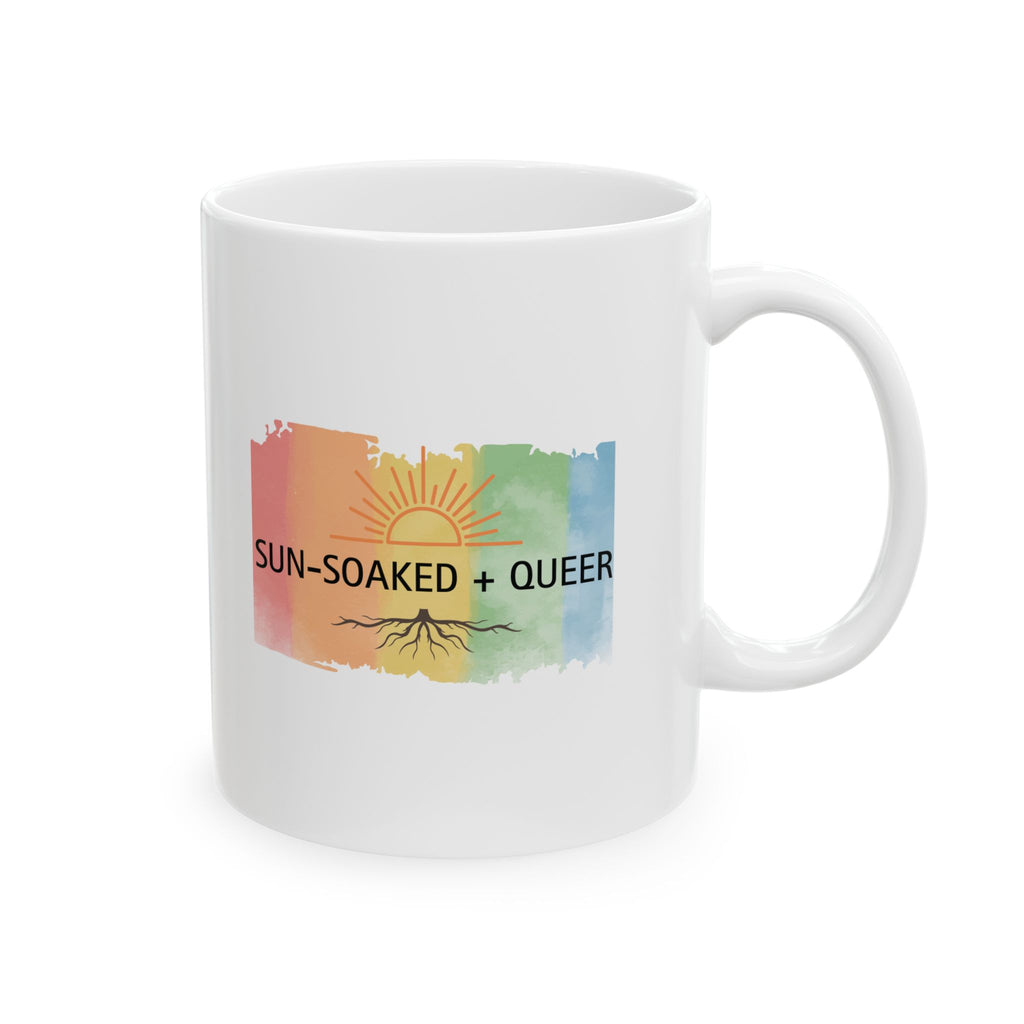 Sun-Soaked + Queer Pride Mug | LGBTQ+ Rainbow Roots Coffee Cup | Queer Morning Ritual Mug | Gay Pride Gift | Wild & Wander Ceramic Mug