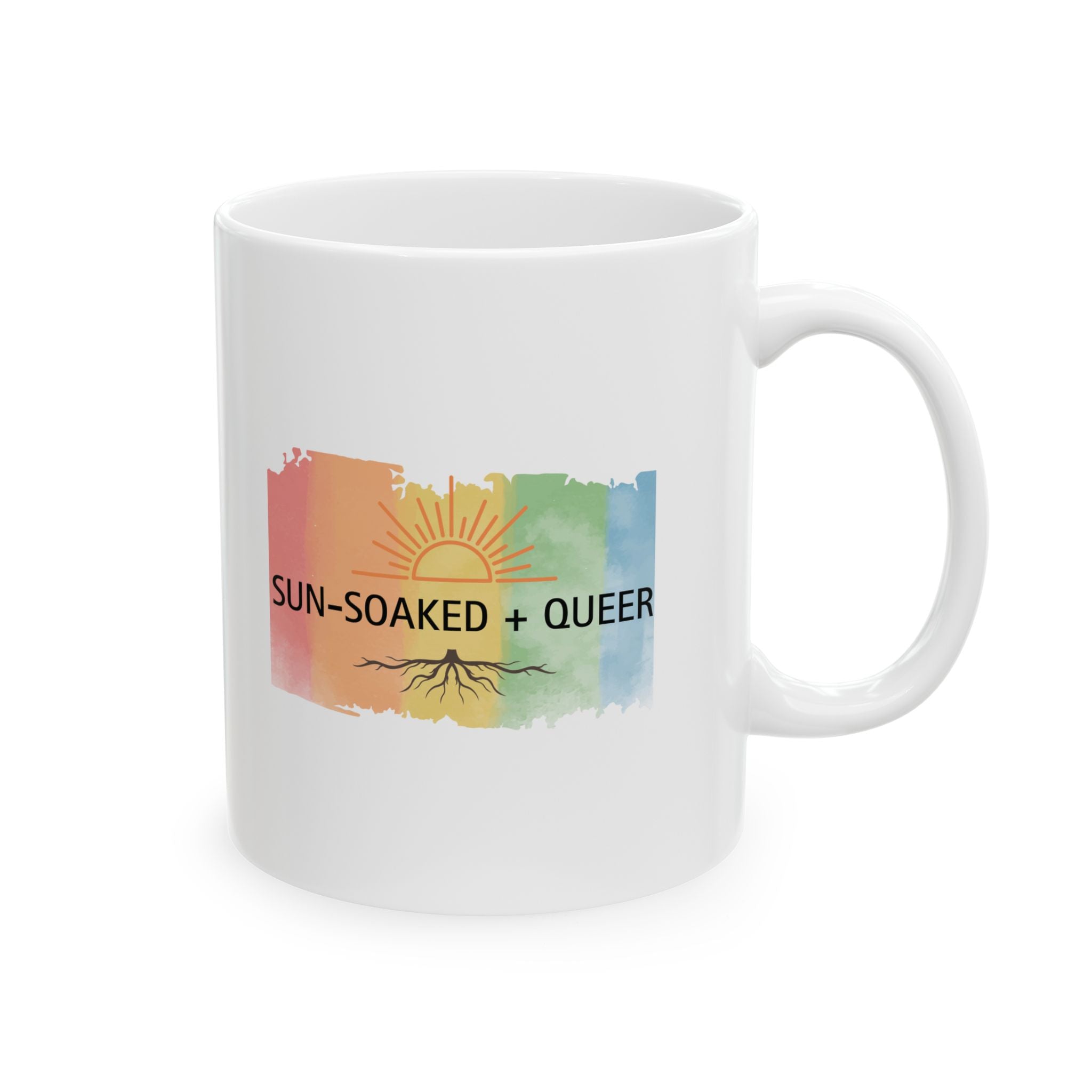 Sun-Soaked + Queer Pride Mug | LGBTQ+ Rainbow Roots Coffee Cup | Queer Morning Ritual Mug | Gay Pride Gift | Wild & Wander Ceramic Mug