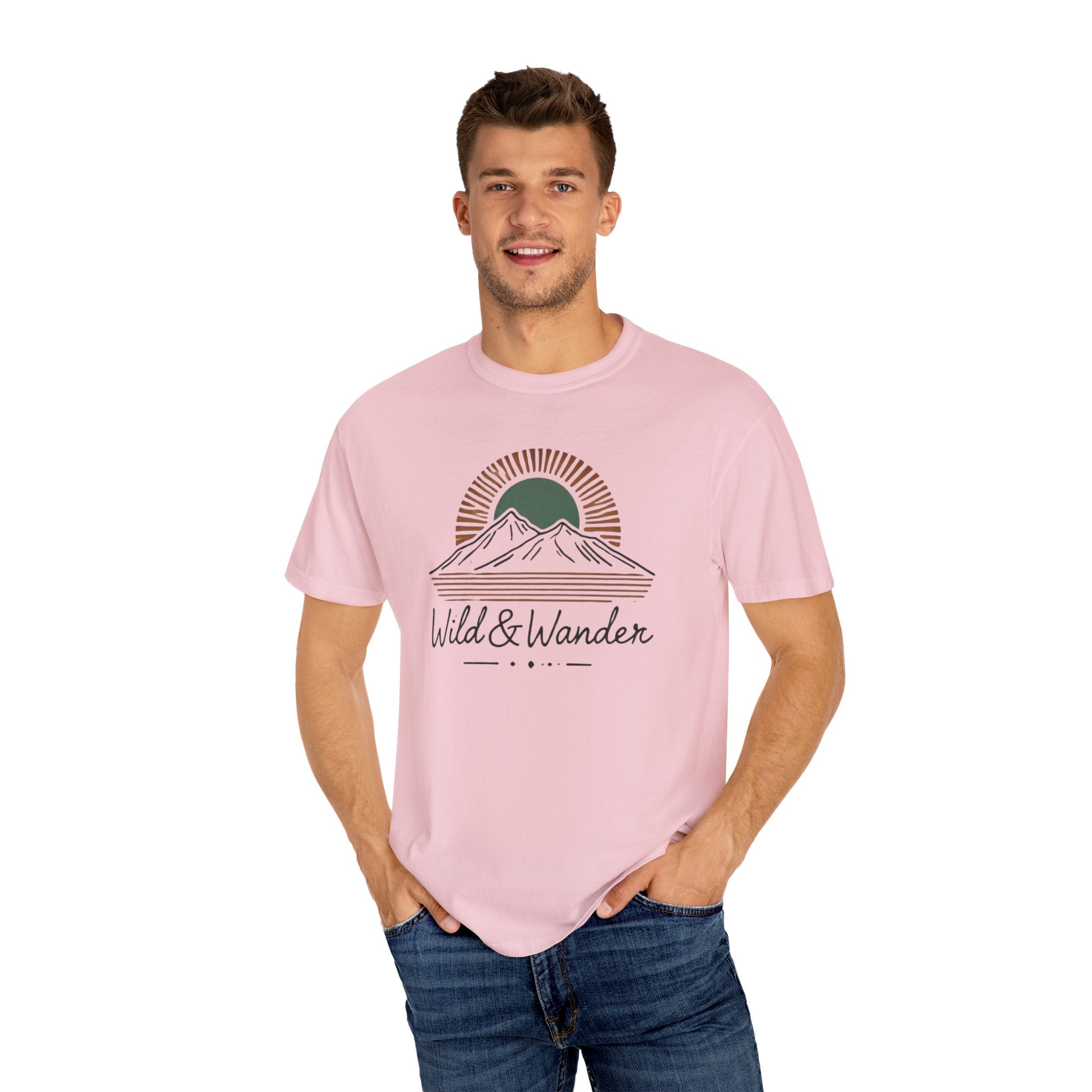 Wild & Wander Logo Comfort Tee | Nature Adventure Shirt | Soft Relaxed Fit Outdoorsy T-Shirt