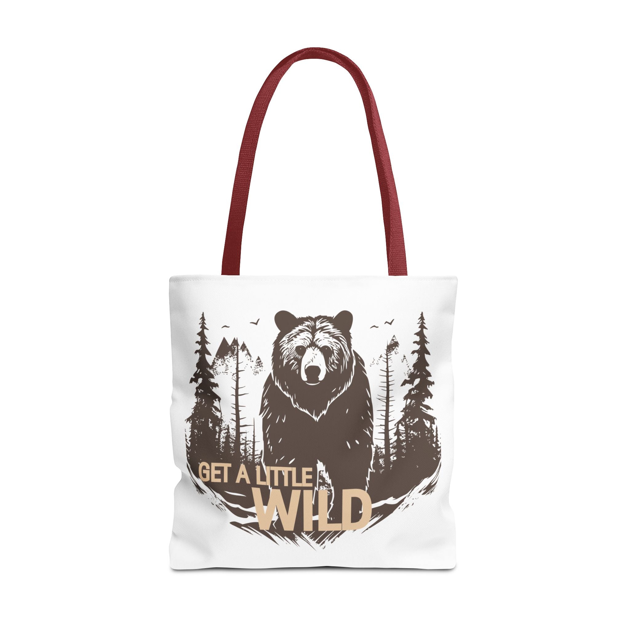 Get a Little Wild Tote Bag - Bear Forest Design | Durable Cotton Handle Market Bag