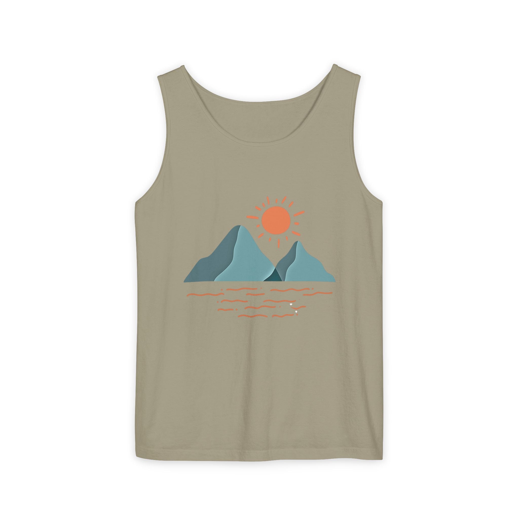 Mountain Sunrise Tank Top - Comfort Colors Garment-Dyed Unisex Muscle Tank | Soft Cotton Nature-Inspired Summer Shirt