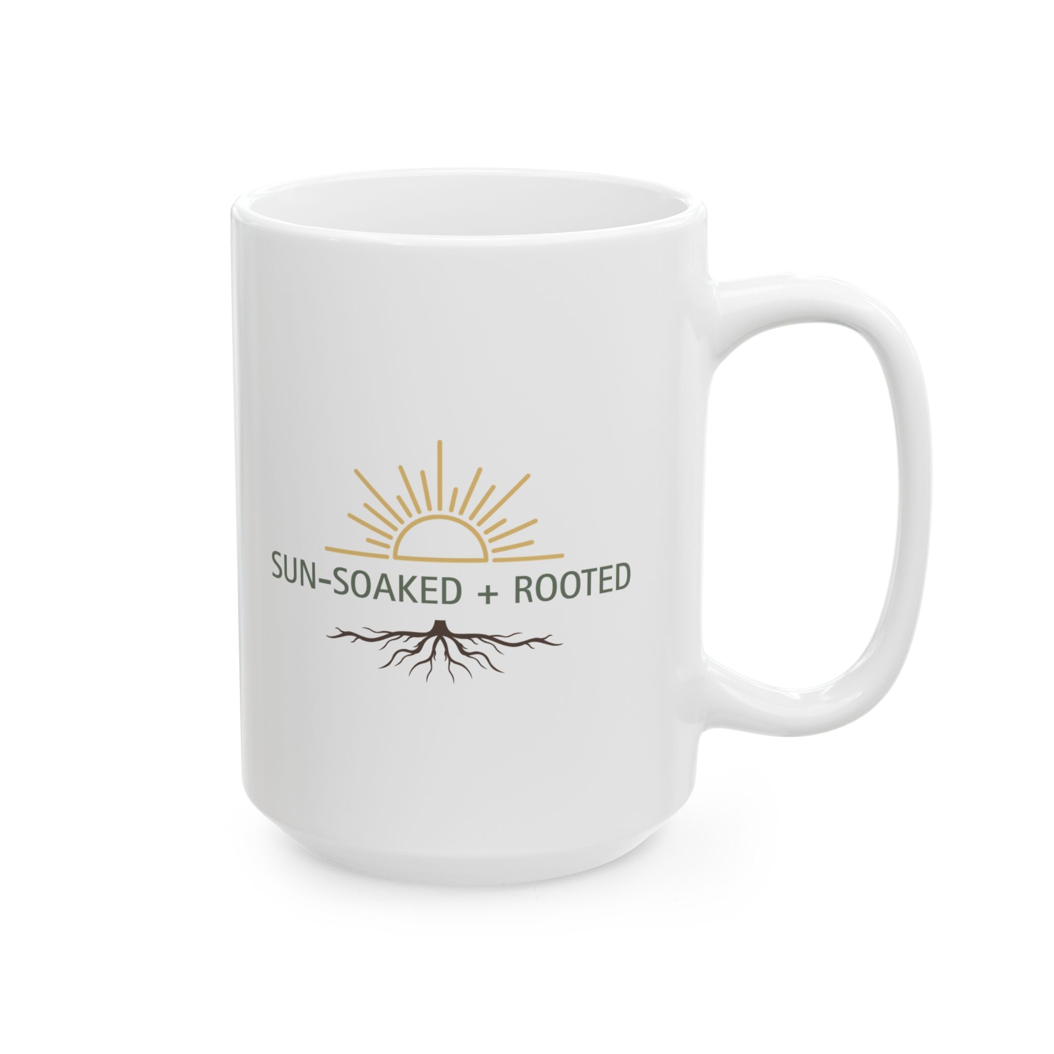 Wild & Wander Sun-Soaked + Rooted Ceramic Mug - Boho Morning Coffee Cup