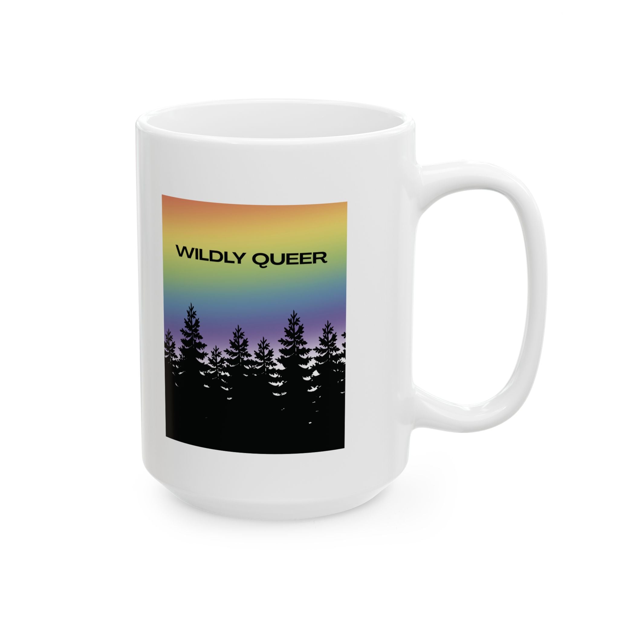 Wildly Queer Pride Mug | LGBTQ+ Coffee Cup | Rainbow Forest Design | Queer Morning Ritual Mug | Lesbian Pride Gift | Wild & Wander