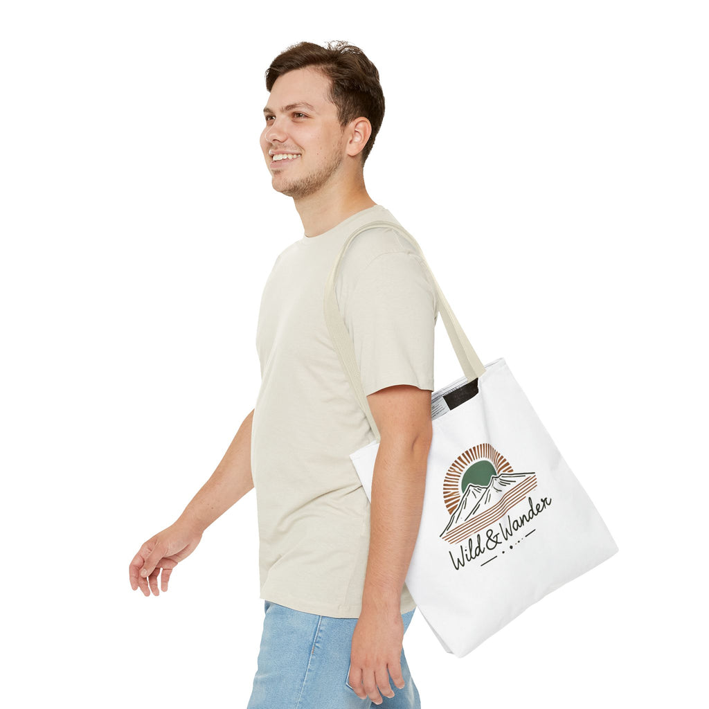 Wild & Wander Logo Tote Bag - Durable All-Over Print Adventure Tote (3 Sizes)