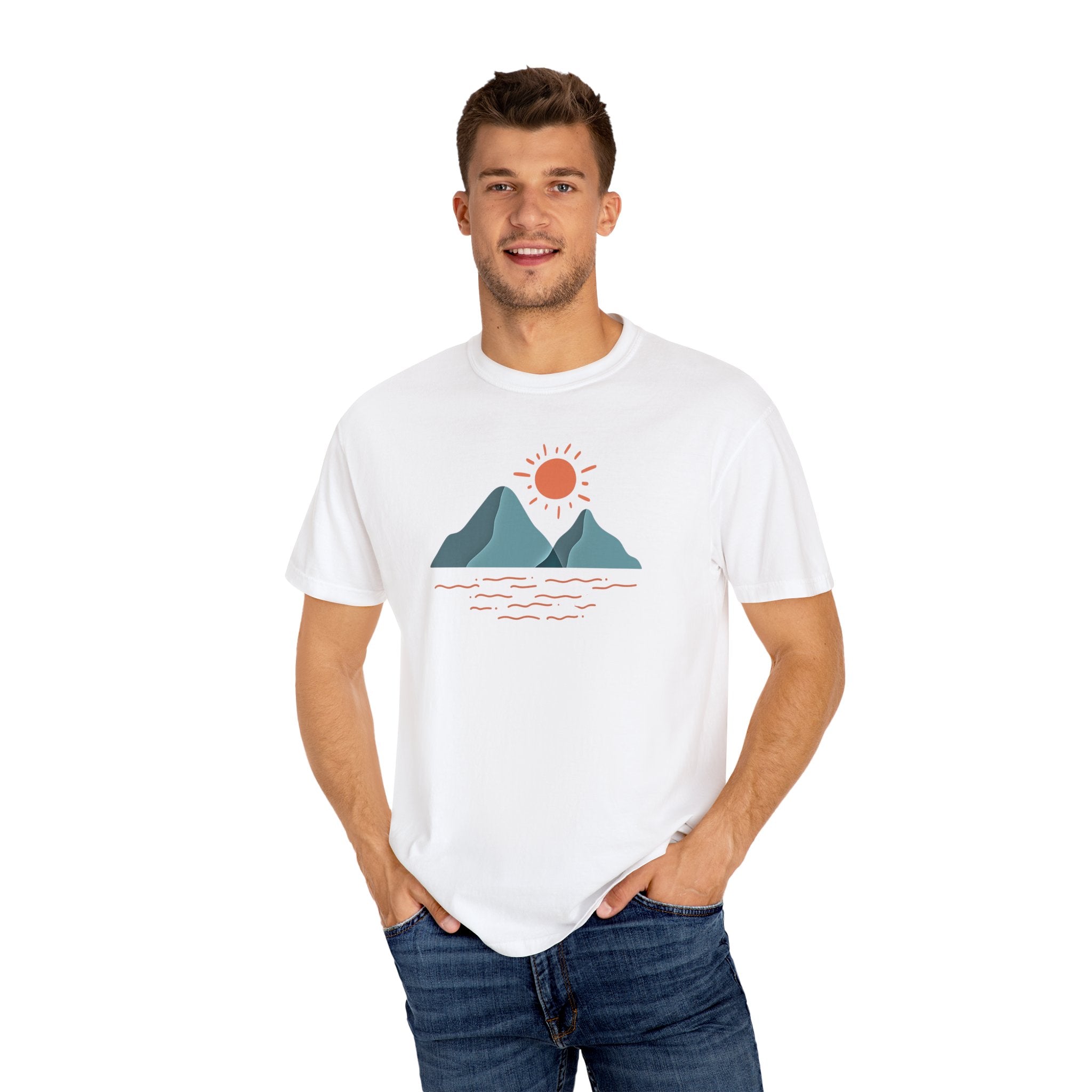 Mountain Sunrise Comfort Colors T-Shirt | Wild & Wander Nature Tee | Soft Washed Cotton | Relaxed Fit Adventure Shirt