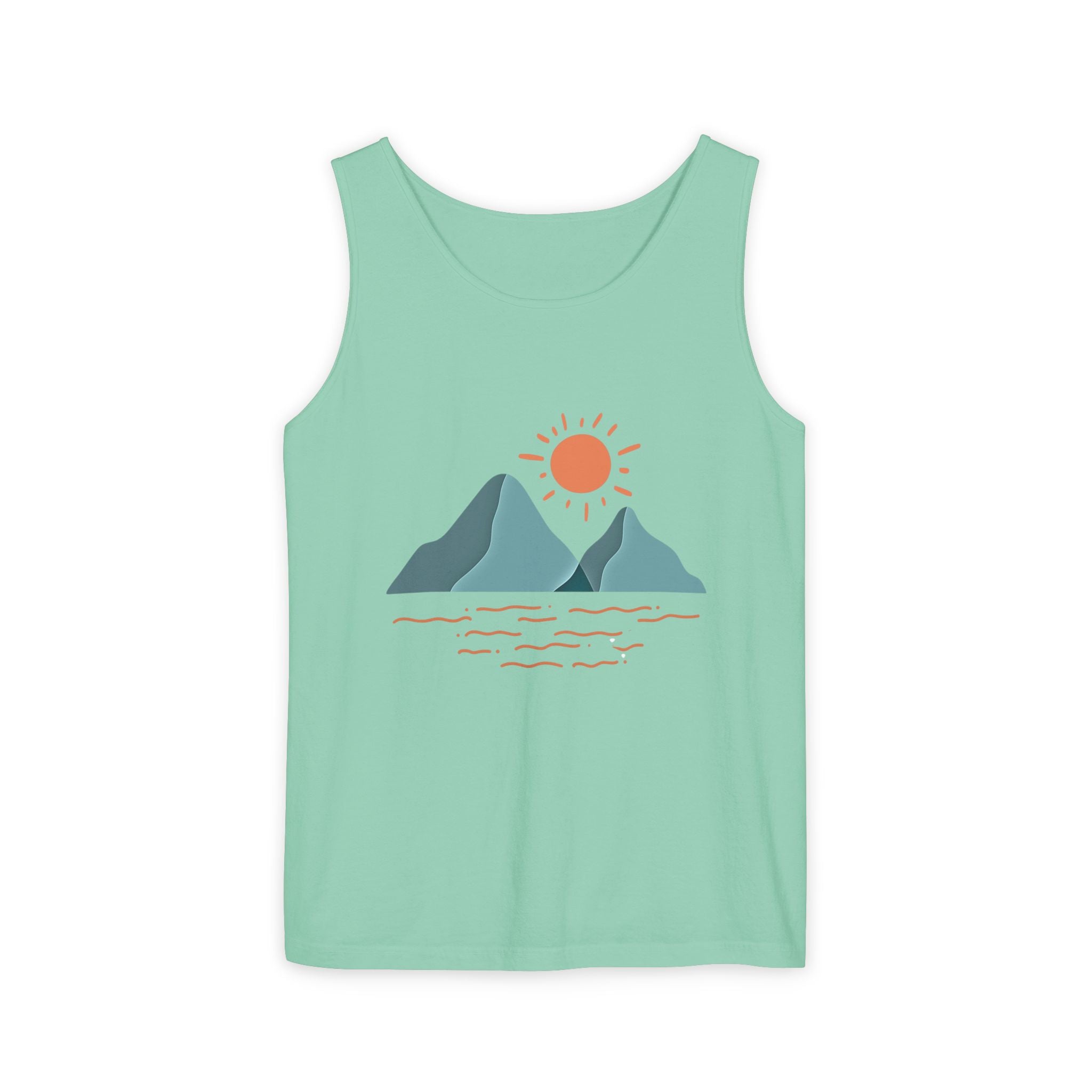 Mountain Sunrise Tank Top - Comfort Colors Garment-Dyed Unisex Muscle Tank | Soft Cotton Nature-Inspired Summer Shirt