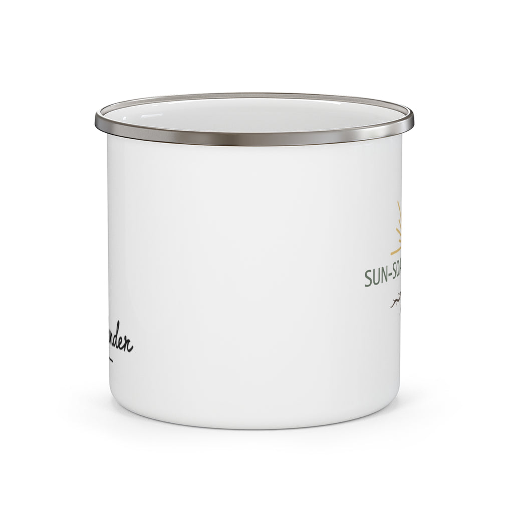 Wild & Wander Sun-Soaked + Rooted Camping Mug - Boho Enamel Adventure Cup