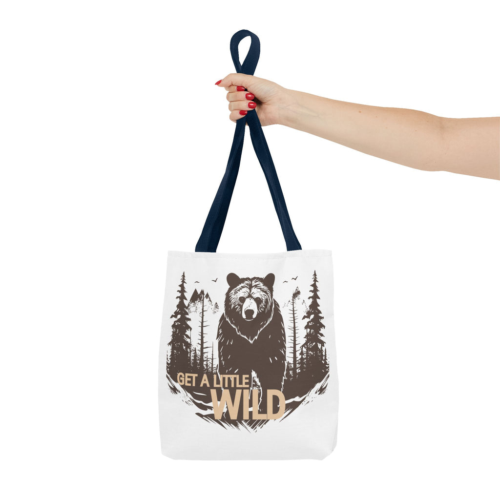 Get a Little Wild Tote Bag - Bear Forest Design | Durable Cotton Handle Market Bag
