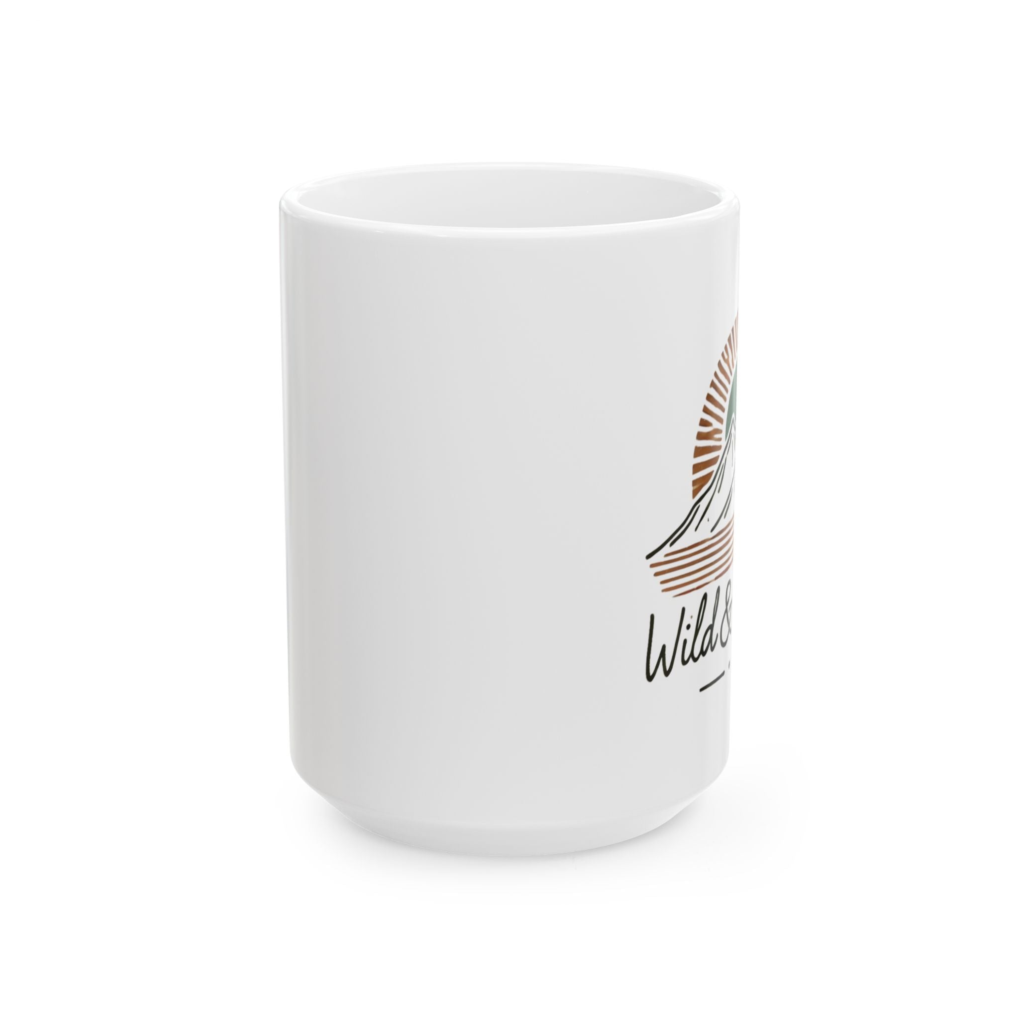 Wild & Wander Logo Mug - Mountain Sunrise Adventure Cup
