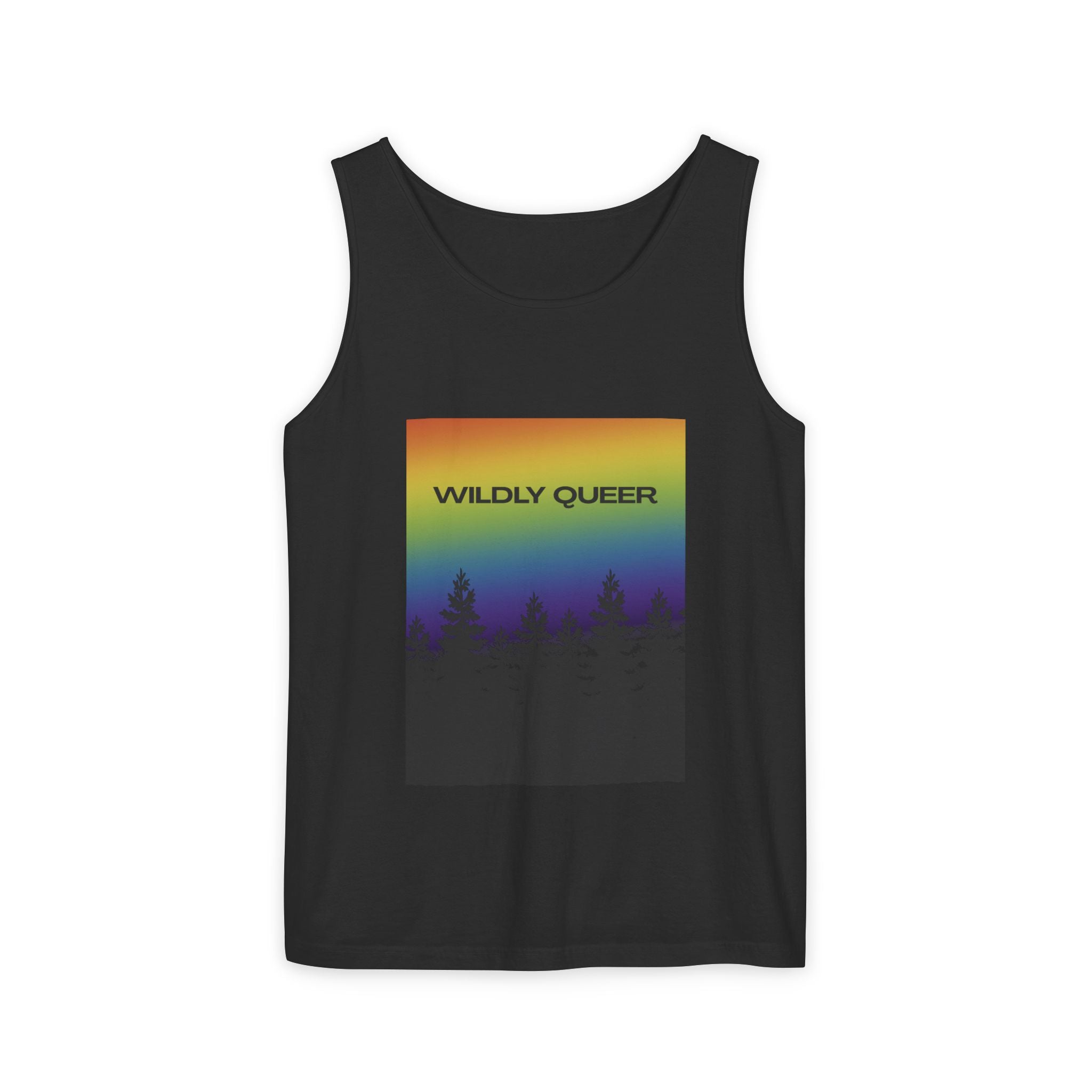 Wildly Queer Pride Tank Top | LGBTQ+ Shirt | Lesbian Queer Summer Tank | Rainbow Forest Graphic | Gay Pride Shirt | Wild & Wander Merch