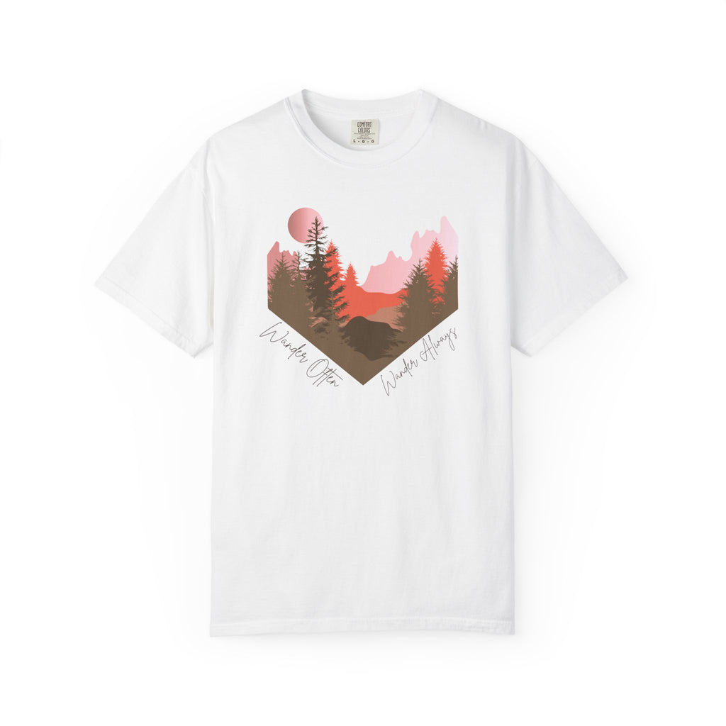 Wander Always Sunset T-Shirt | Wild & Wander Adventure Tee | Comfort Colors Garment-Dyed Shirt