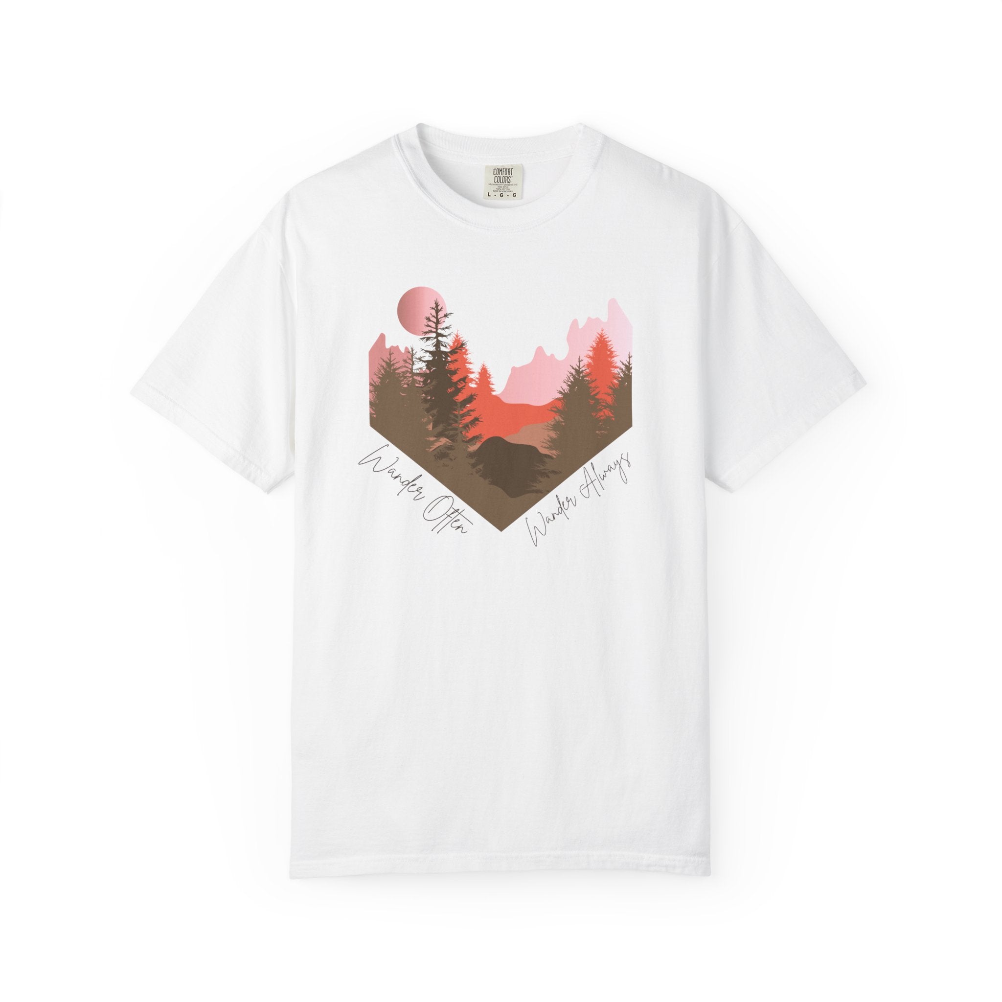 Wander Always Sunset T-Shirt | Wild & Wander Adventure Tee | Comfort Colors Garment-Dyed Shirt