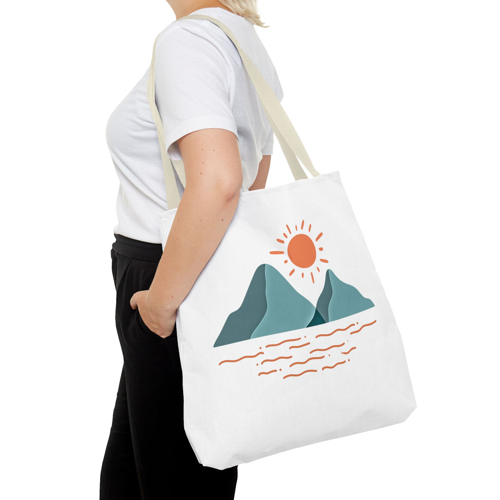 Mountain Sunrise Tote Bag - Minimal Nature Print by Wild & Wander (Free Shipping)