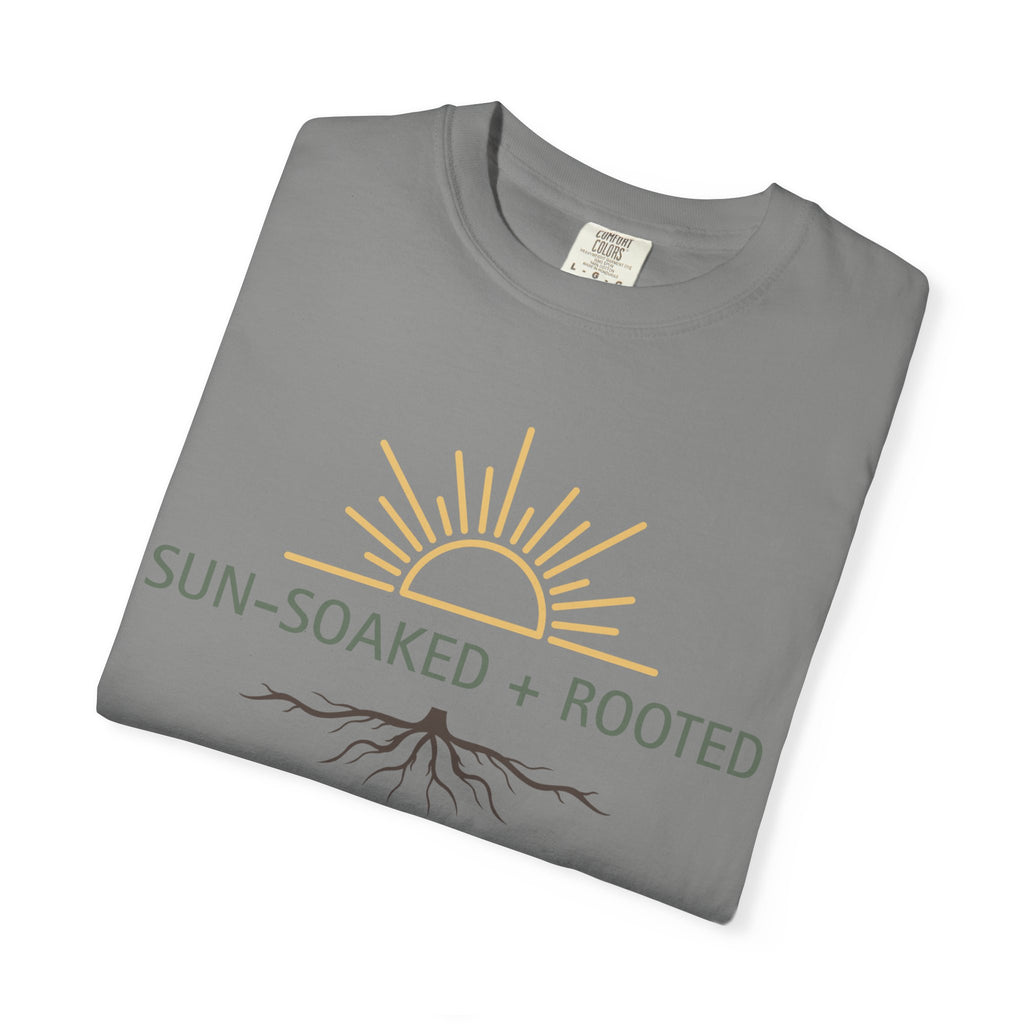 Wild & Wander Sun-Soaked + Rooted Tee - Comfort Colors Boho T-Shirt for Soft Summer Days