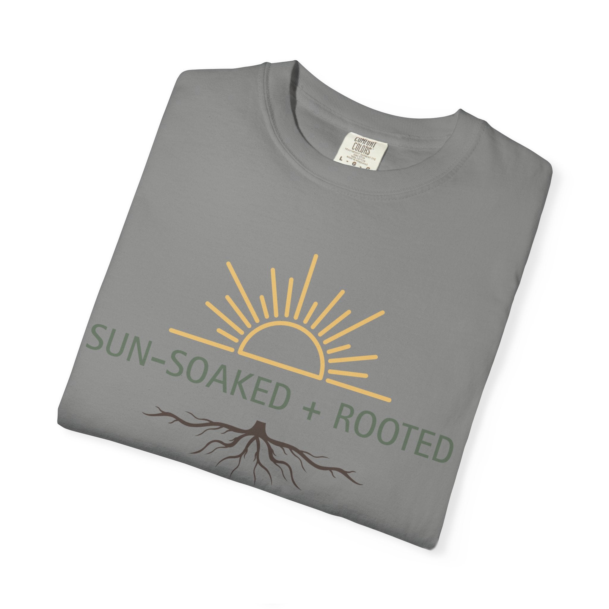 Wild & Wander Sun-Soaked + Rooted Tee - Comfort Colors Boho T-Shirt for Soft Summer Days