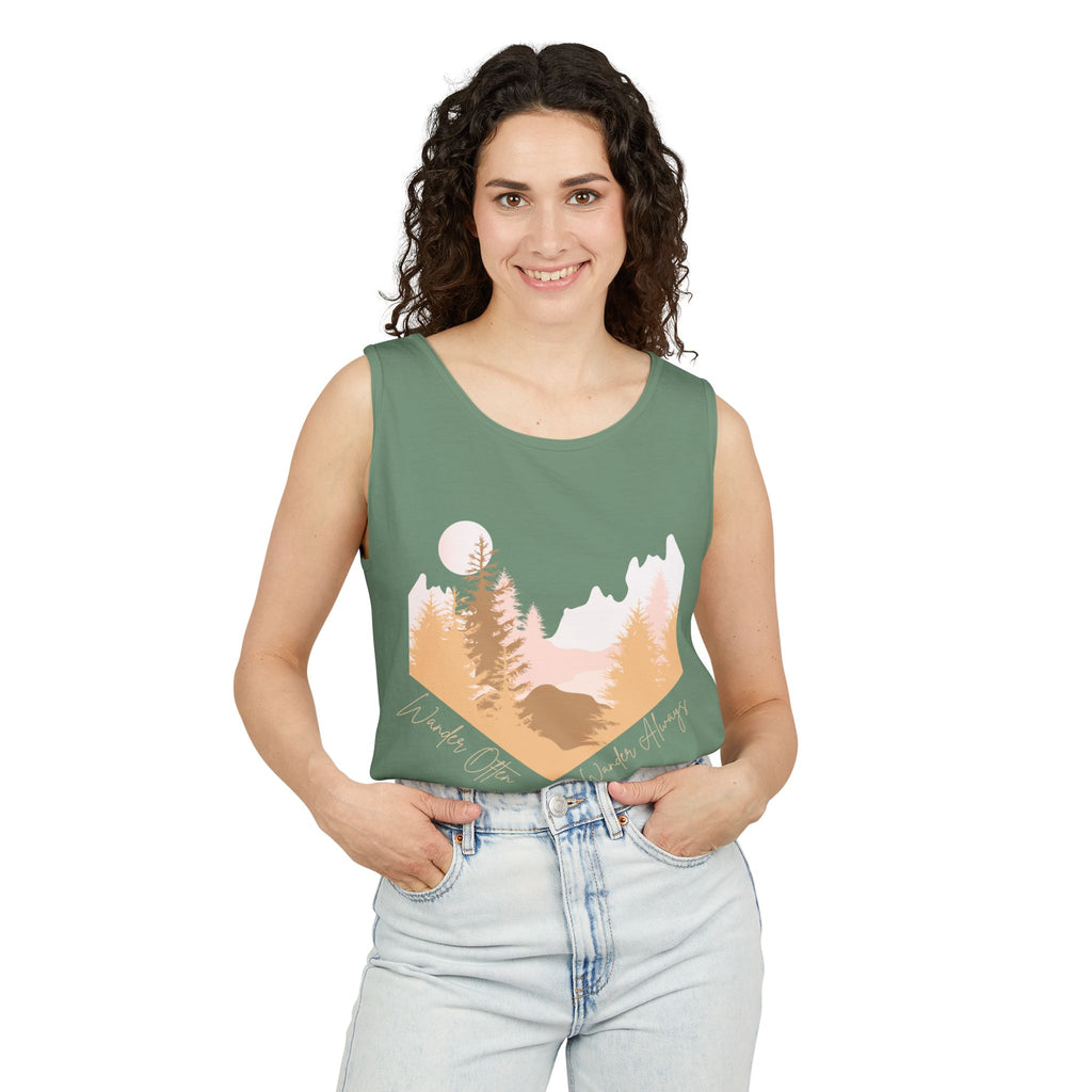 Wander Often Tank Top - Comfort Colors Garment-Dyed Muscle Tank | Earthy Adventure Summer Shirt by Wild & Wander