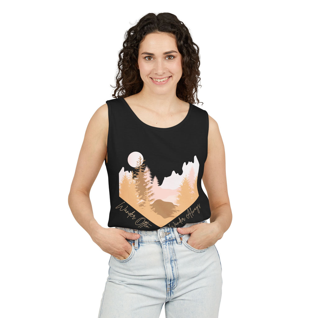 Wander Often Tank Top - Comfort Colors Garment-Dyed Muscle Tank | Earthy Adventure Summer Shirt by Wild & Wander