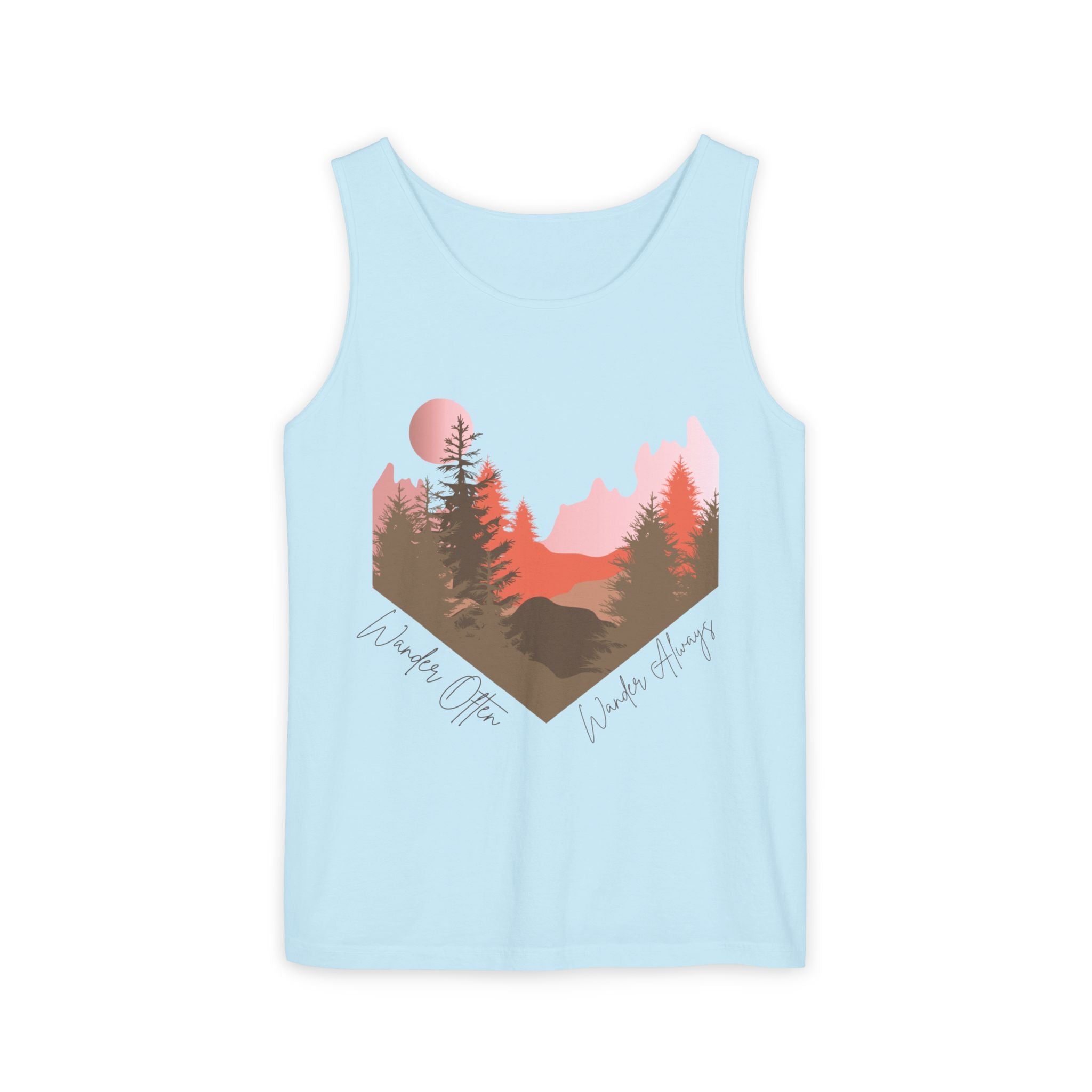 Wander Always Tank Top - Comfort Colors Garment-Dyed Muscle Tank | Wild & Wander Nature-Inspired Summer Shirt