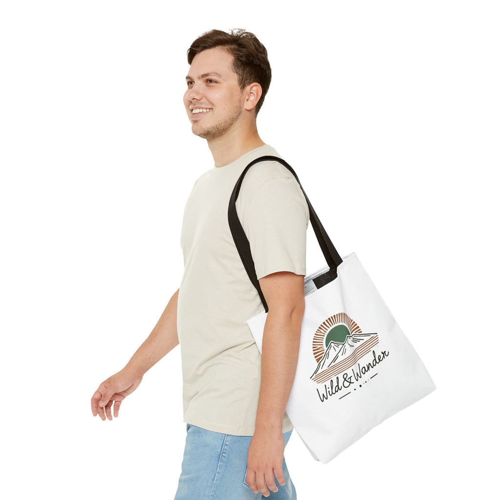 Wild & Wander Logo Tote Bag - Durable All-Over Print Adventure Tote (3 Sizes)