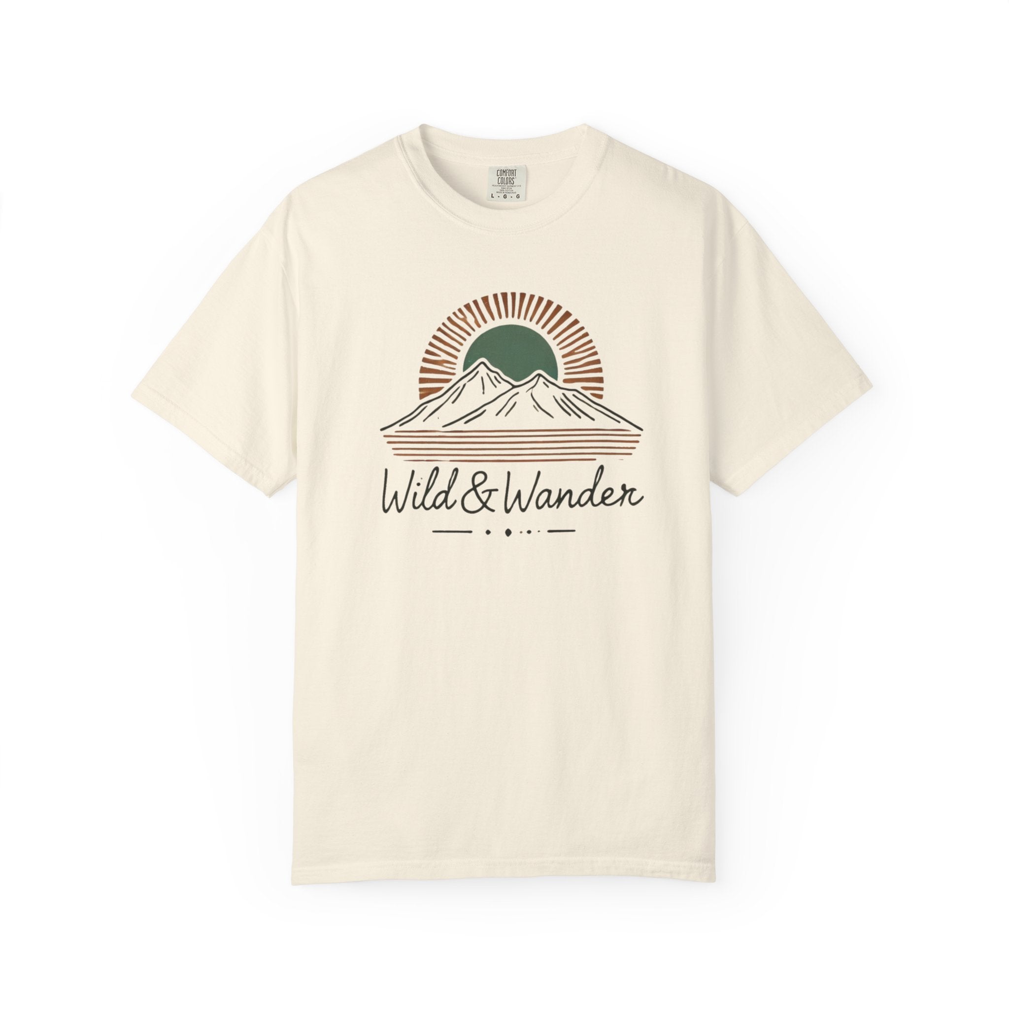 Wild & Wander Logo Comfort Tee | Nature Adventure Shirt | Soft Relaxed Fit Outdoorsy T-Shirt